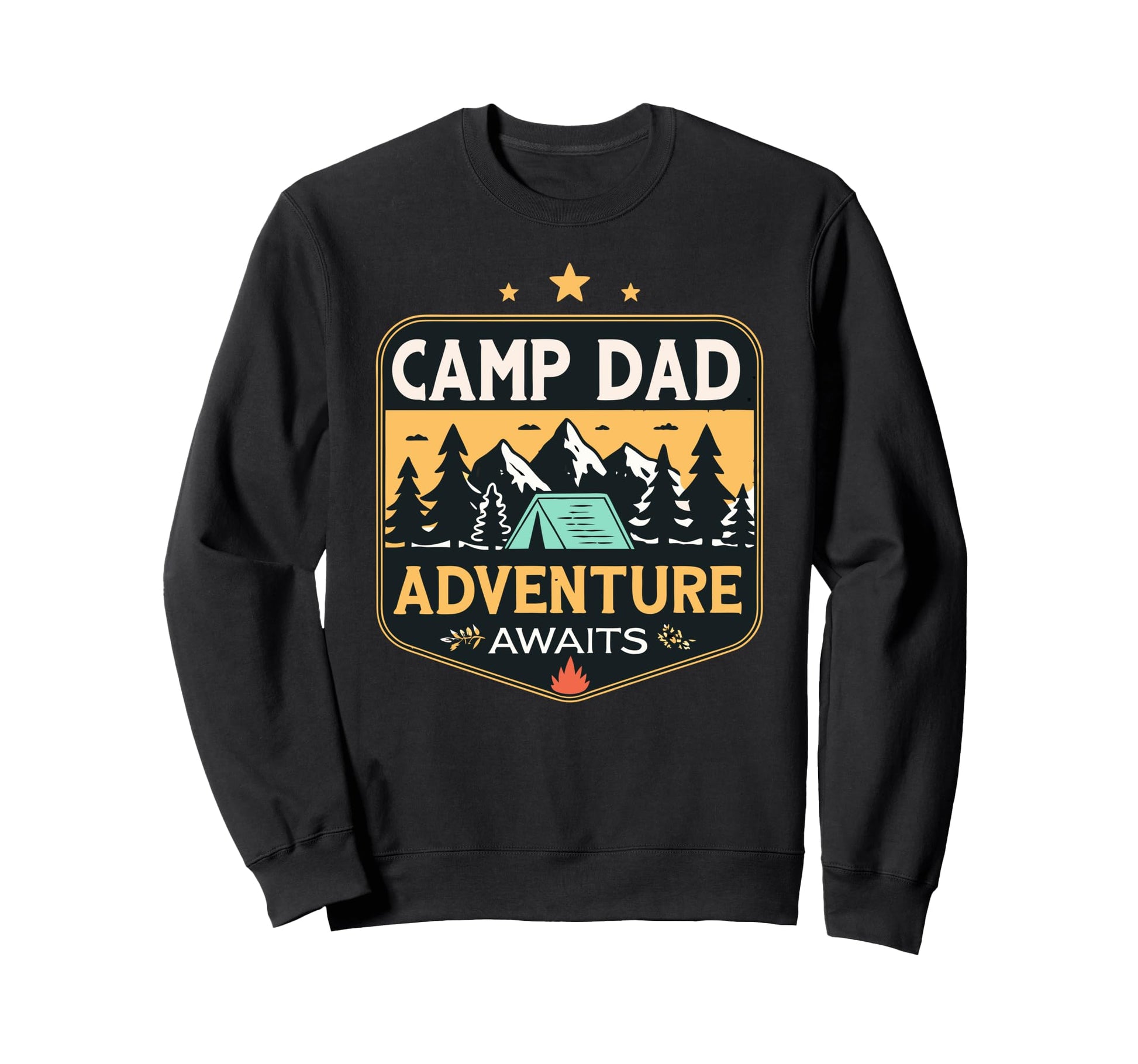 Camping Dad Adventure Awaits Fishing Sweatshirt - Graphic Print Men Women - T-Shirt, Sweatshirt, Hoodie