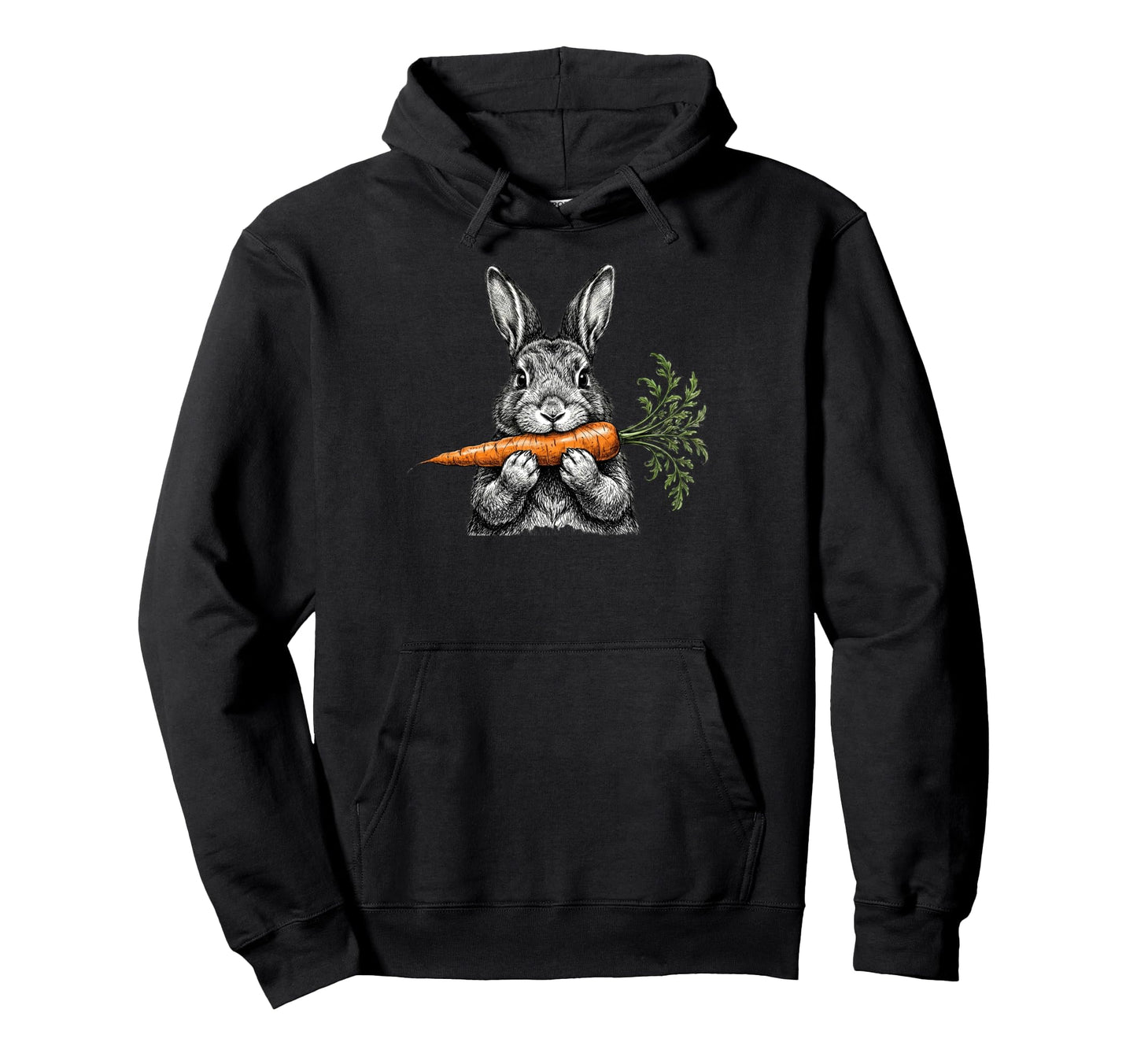 Bunny Holding Carrot Hoodie - Aesthetic Graphic Men Women - T-Shirt, Sweatshirt, Hoodie