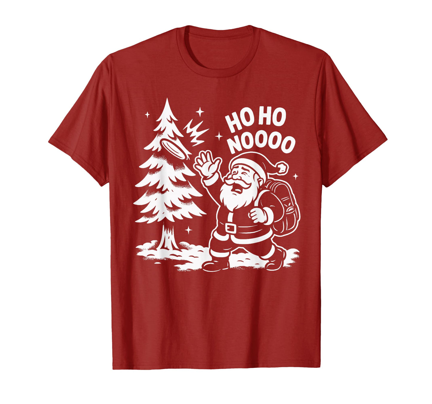 Funny Santa Disc Golf Ho Ho Noooo T-Shirt - Custom Art Print for Adults - T-Shirt, Sweatshirt, Hoodie