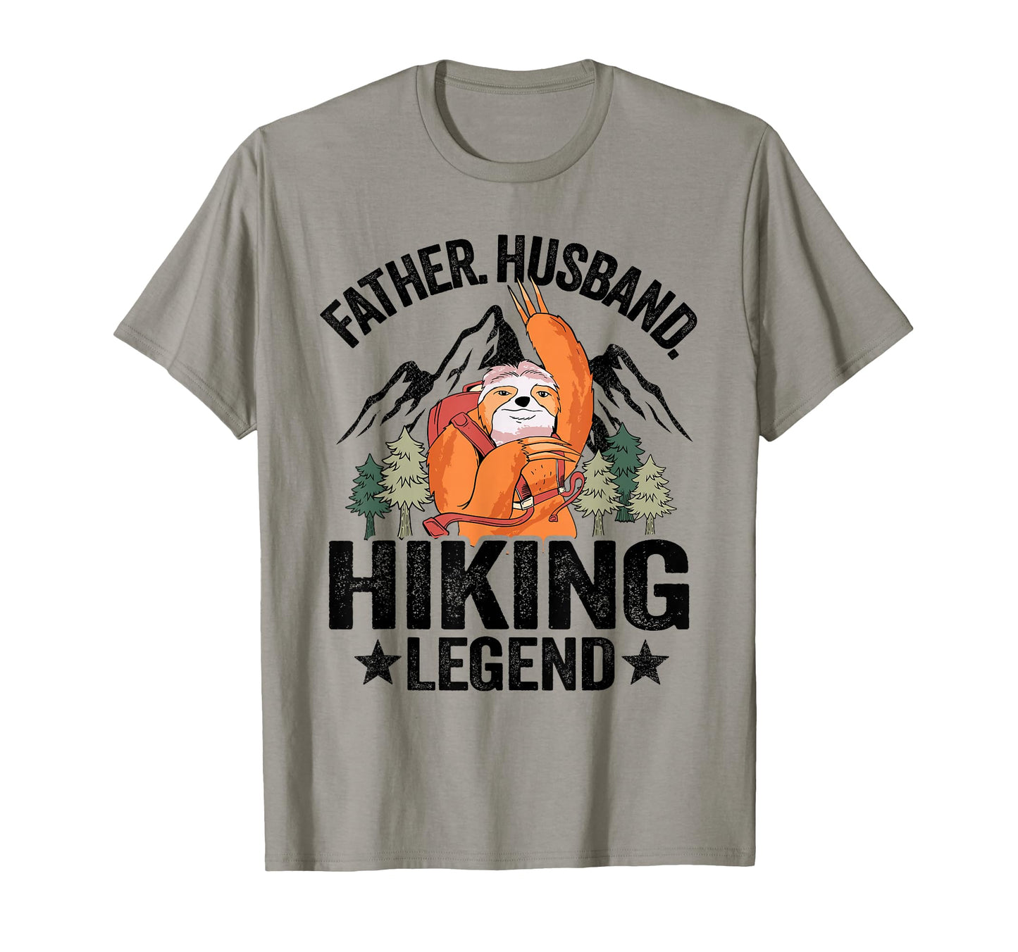 Father Husband Hiking Legend Sloth T-Shirt - Custom Art Print for Adults - T-Shirt, Sweatshirt, Hoodie