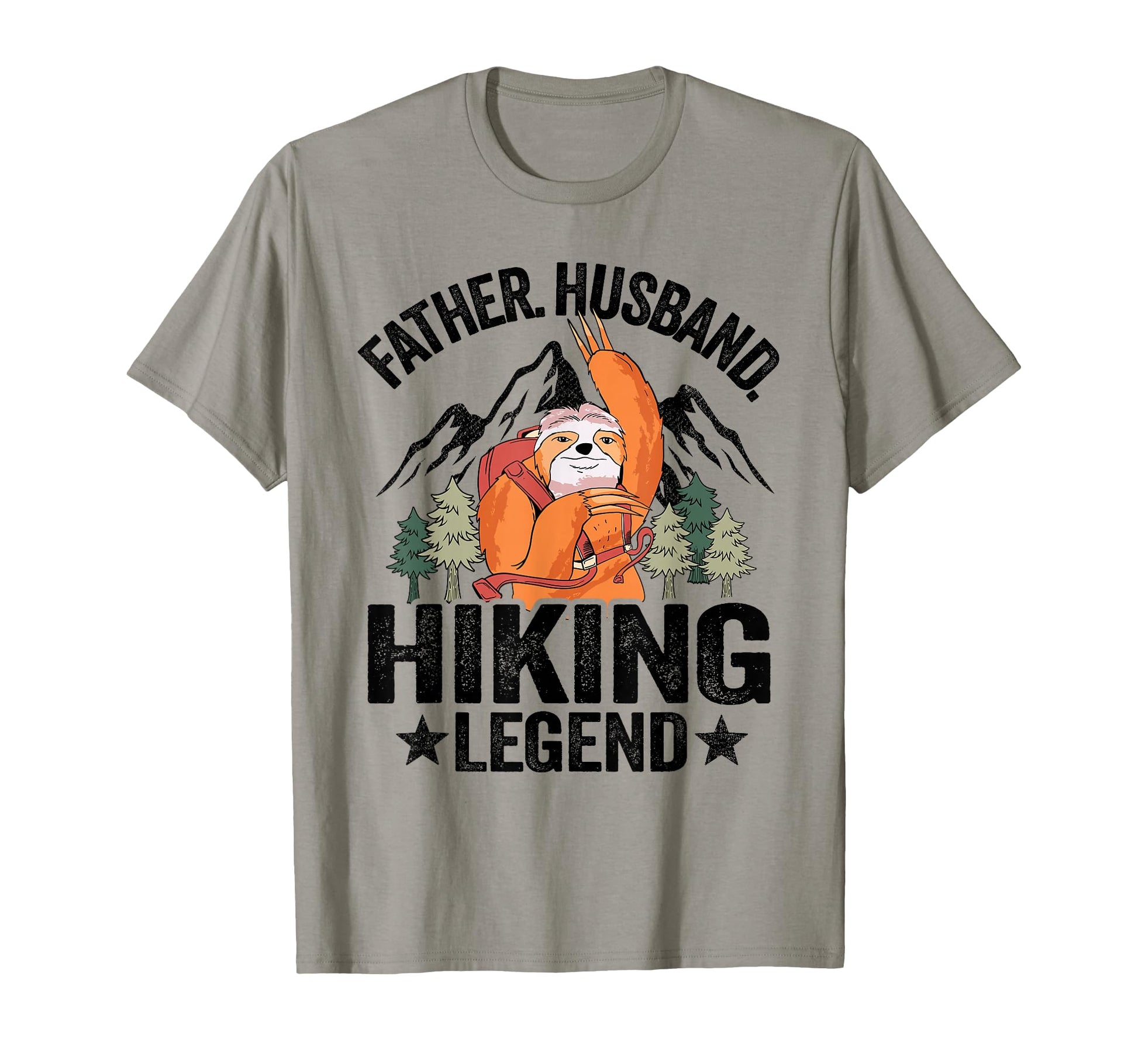 Father Husband Hiking Legend Sloth T-Shirt - Custom Art Print for Adults - T-Shirt, Sweatshirt, Hoodie