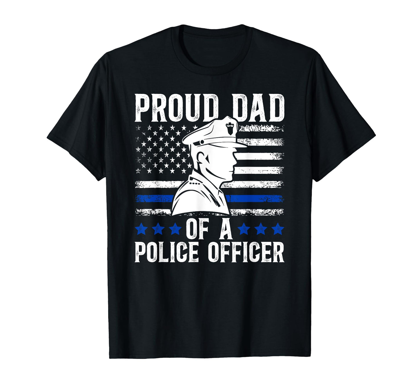 Proud Police Dad Police Officer Dad Us T-Shirt - Custom Art Print Unisex - T-Shirt, Sweatshirt, Hoodie