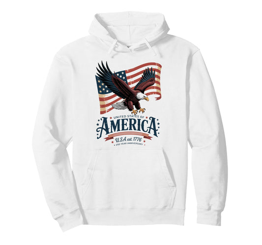 250Th Anniversary America Tops Hoodie - Aesthetic Graphic for Adults - T-Shirt, Sweatshirt, Hoodie
