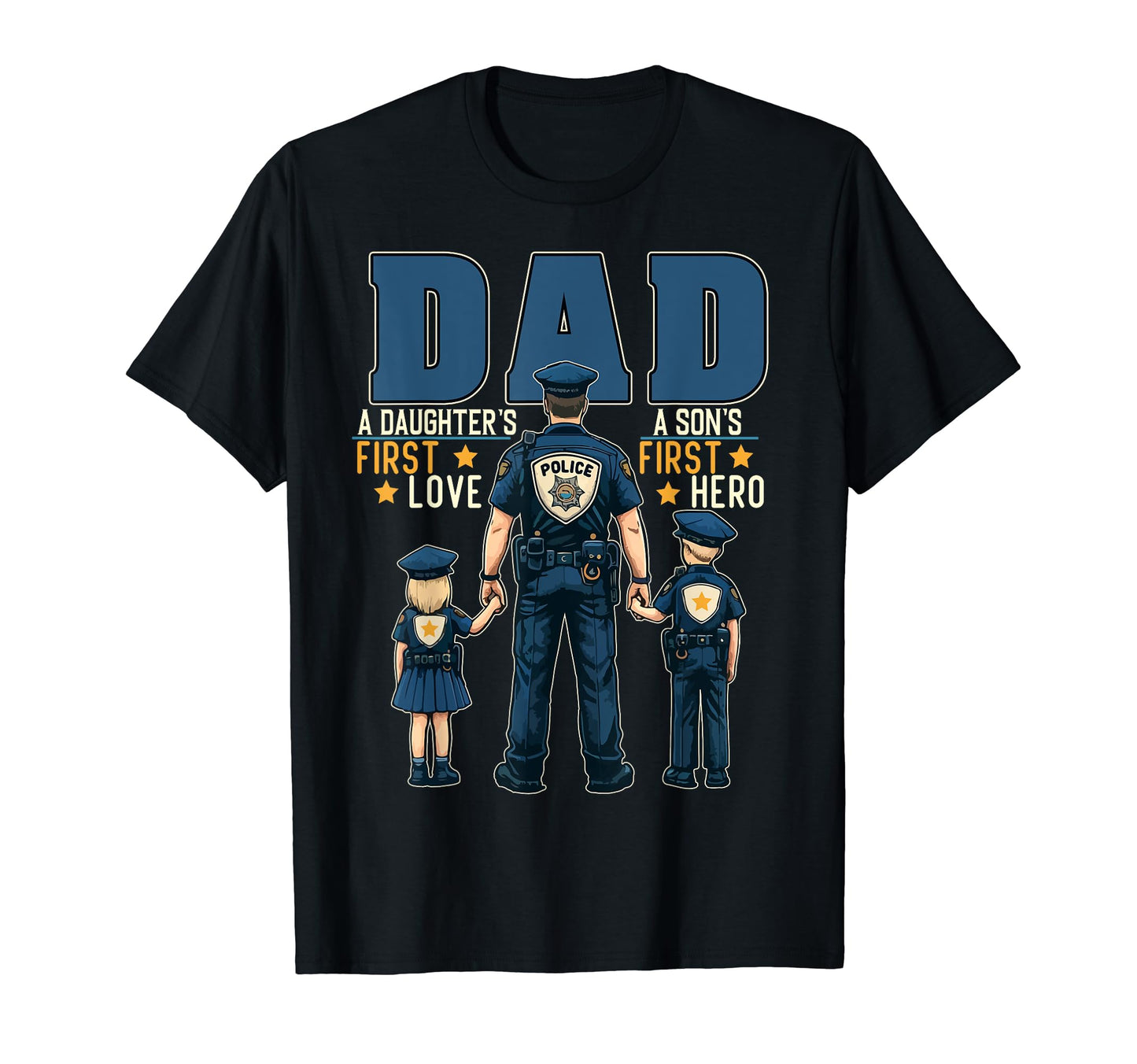 Proud Police Dad Father Son Daughter T-Shirt - Aesthetic Graphic Unisex - T-Shirt, Sweatshirt, Hoodie