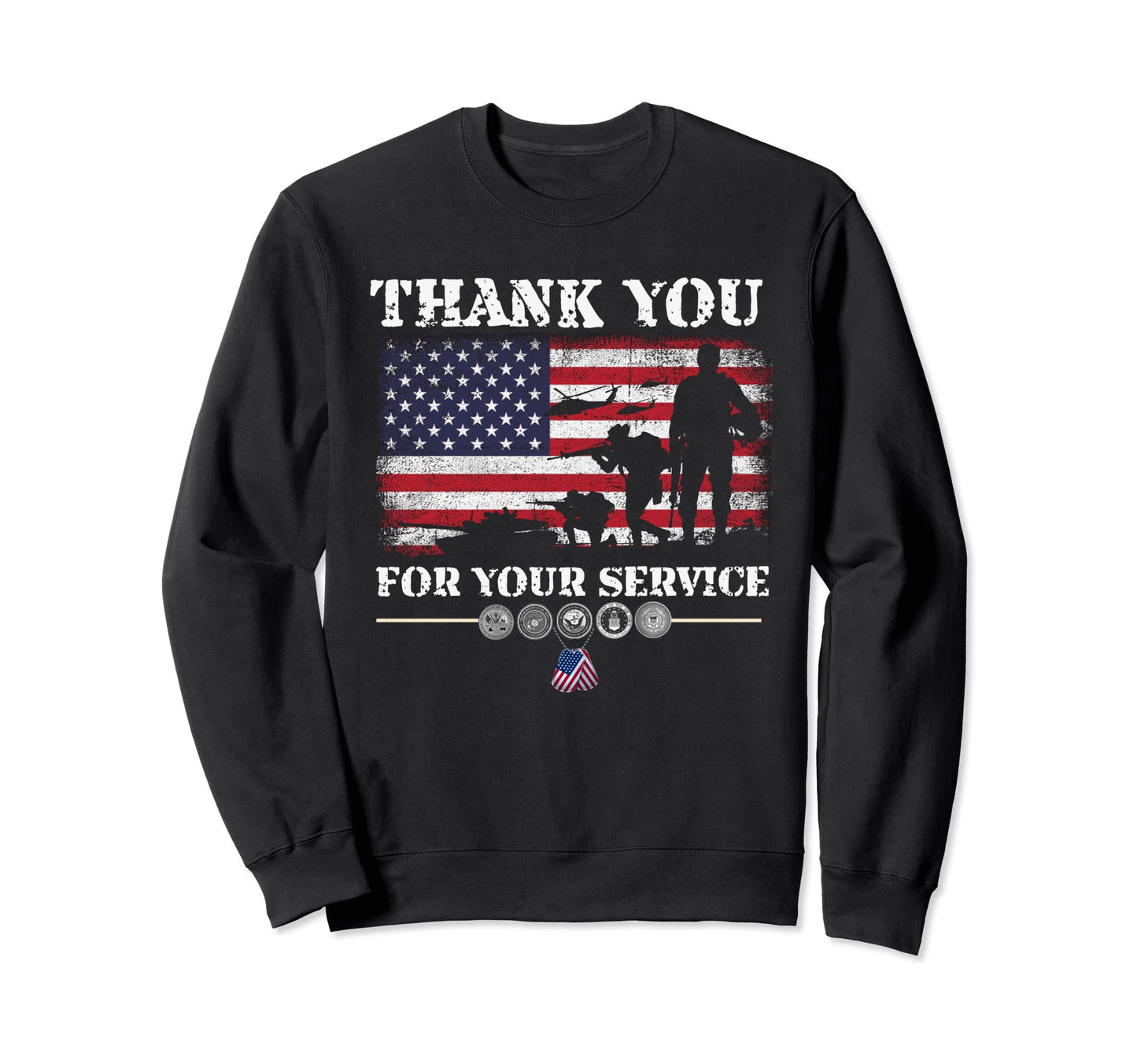 Thank You Your Service American Sweatshirt - Fun Novelty Design Unisex - T-Shirt, Sweatshirt, Hoodie