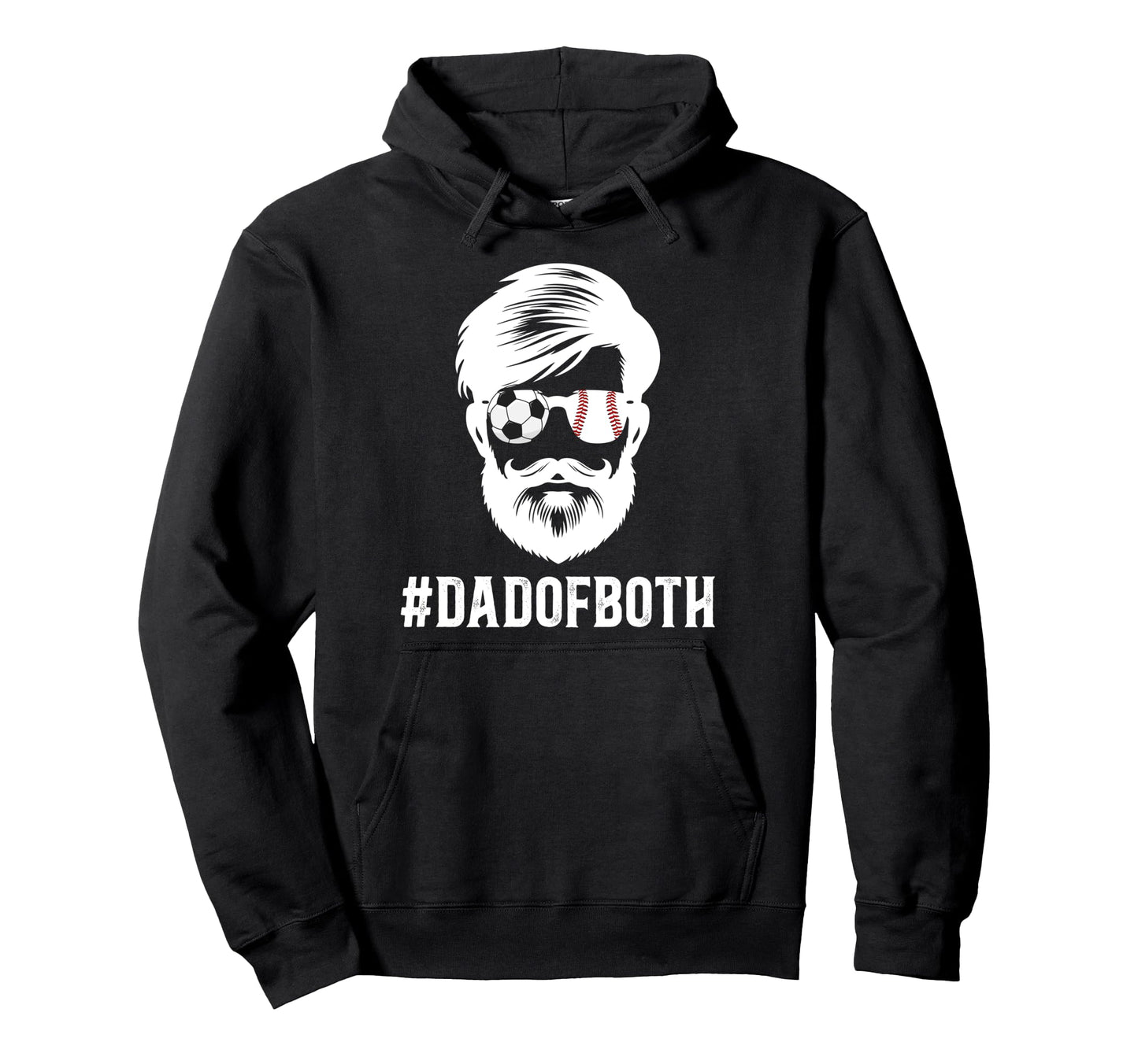 Dad Both Baseball Soccer Dad Ballers Hoodie - Minimalist Print for Adults - T-Shirt, Sweatshirt, Hoodie