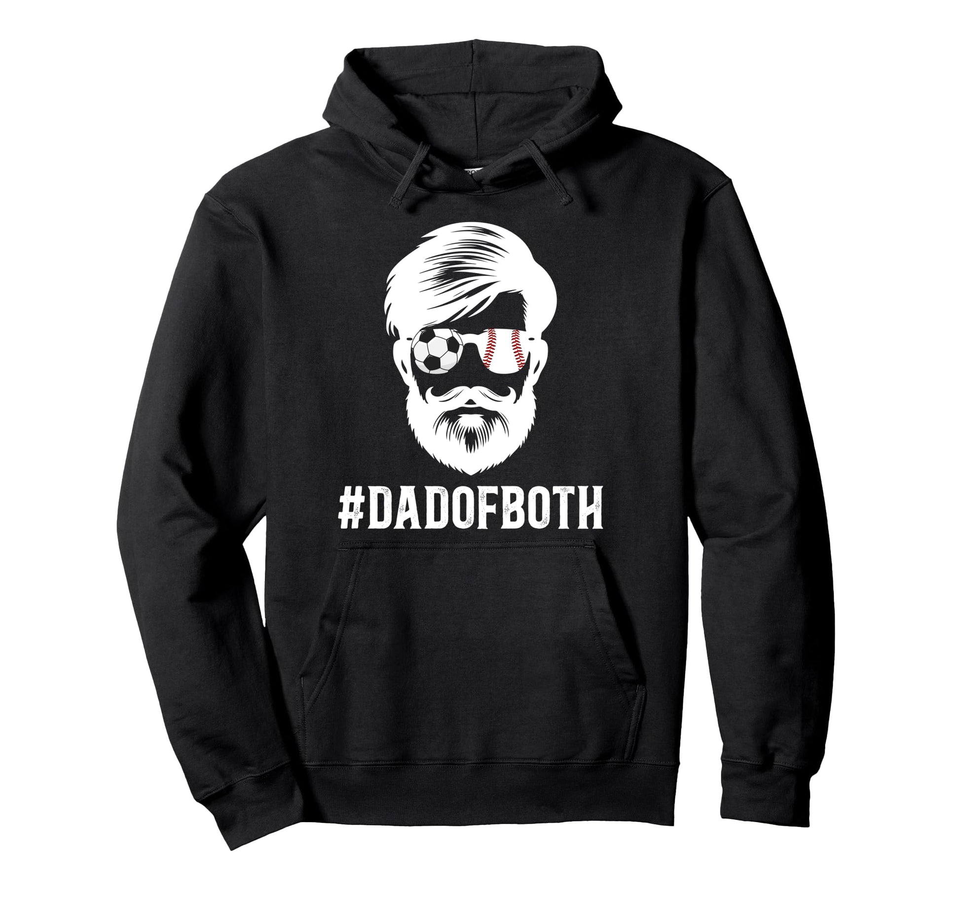 Dad Both Baseball Soccer Dad Ballers Hoodie - Minimalist Print for Adults - T-Shirt, Sweatshirt, Hoodie