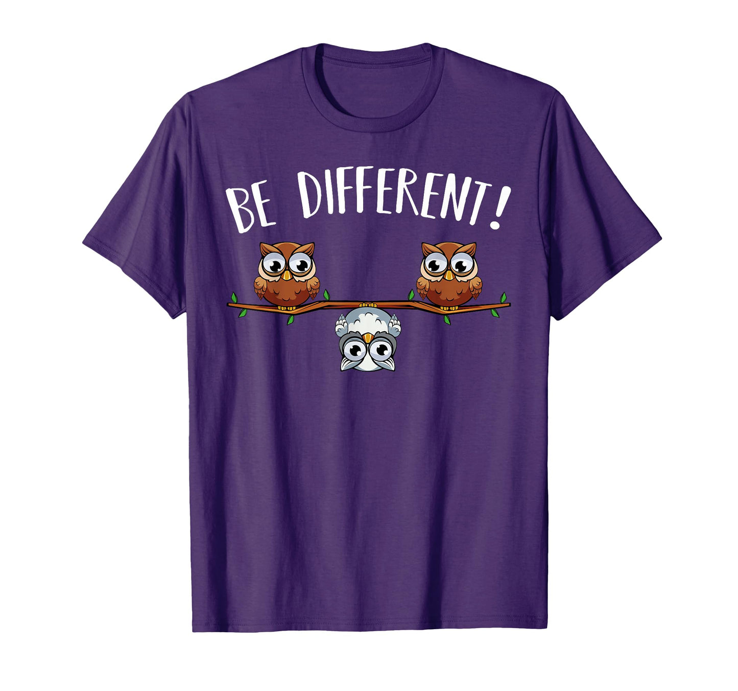 Be Different Owls Funny Animal T-Shirt - Fun Novelty Design for Adults - T-Shirt, Sweatshirt, Hoodie