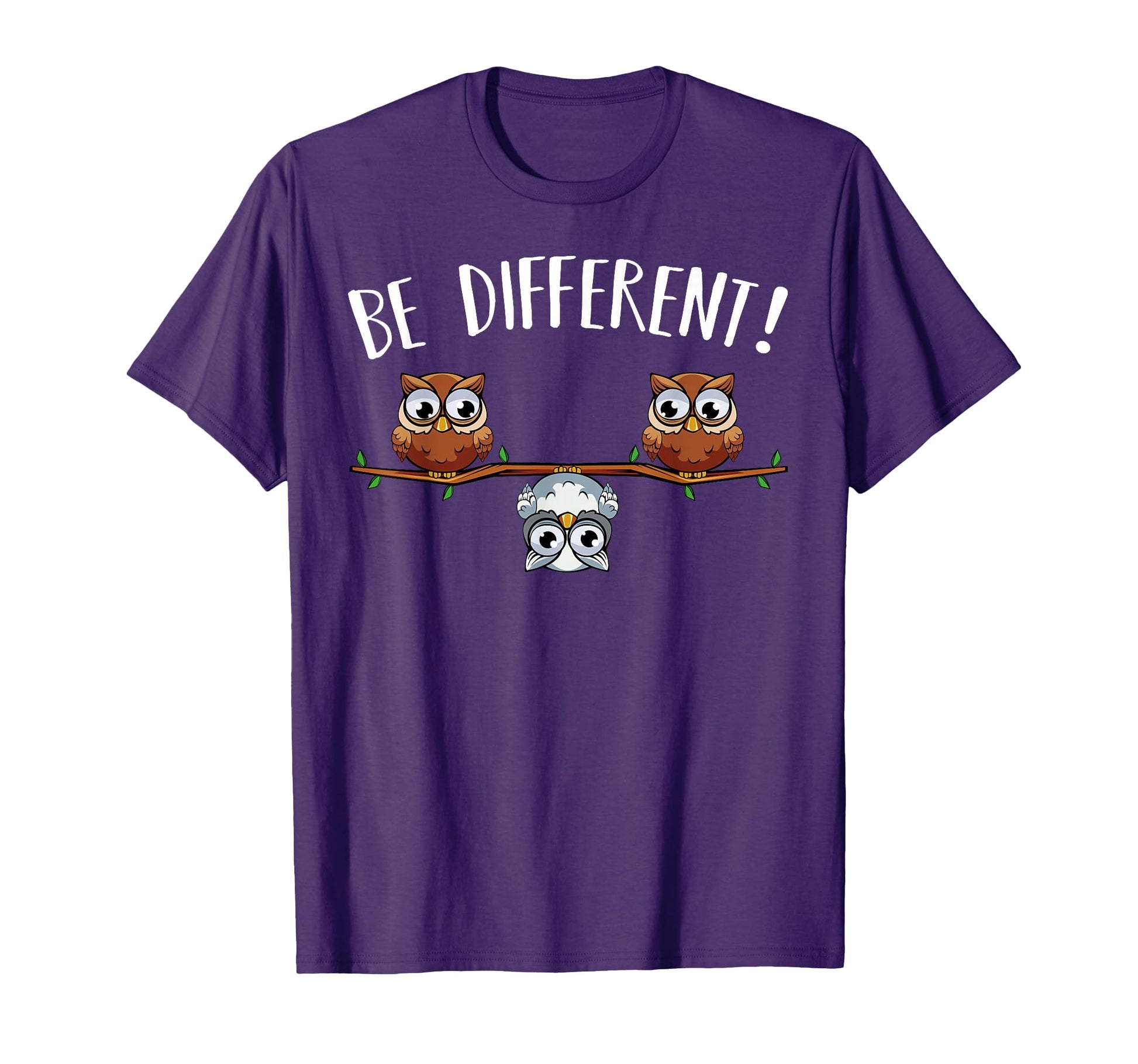Be Different Owls Funny Animal T-Shirt - Fun Novelty Design for Adults - T-Shirt, Sweatshirt, Hoodie