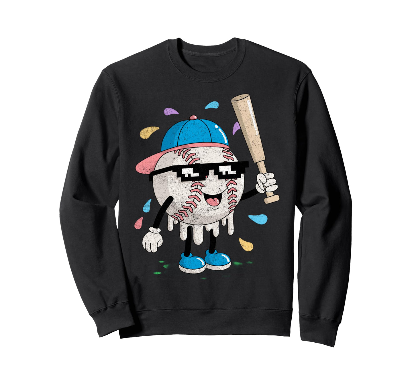 Baseball Drip Gamer Gifts T-Shirt - Unique Graphic Men Women - T-Shirt, Sweatshirt, Hoodie