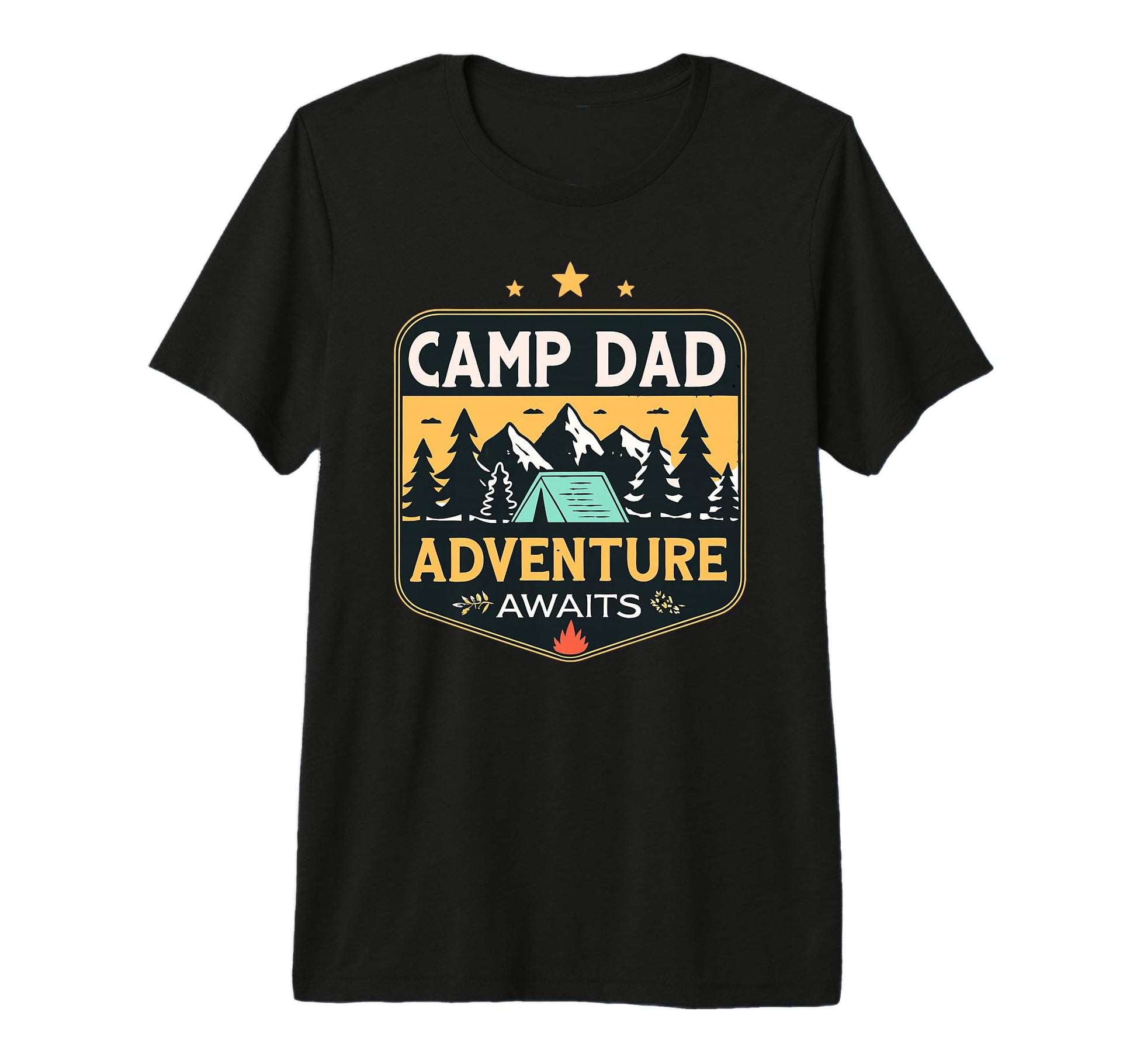 Mens Camping Dad Adventure Awaits T-Shirt - Fun Novelty Design Men Women - T-Shirt, Sweatshirt, Hoodie