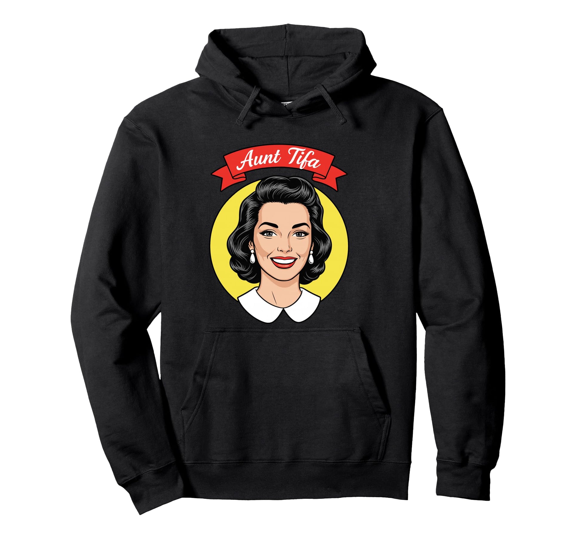 Aunt Tifa Pop Art Portrait Cartoon Hoodie - Trendy Graphic Men Women - T-Shirt, Sweatshirt, Hoodie