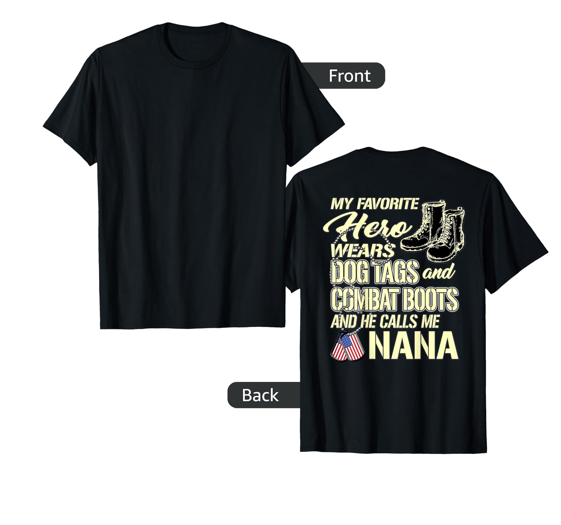 Hero Wears Dog Tags Combat Boots T-Shirt - Aesthetic Graphic Men Women - T-Shirt, Sweatshirt, Hoodie