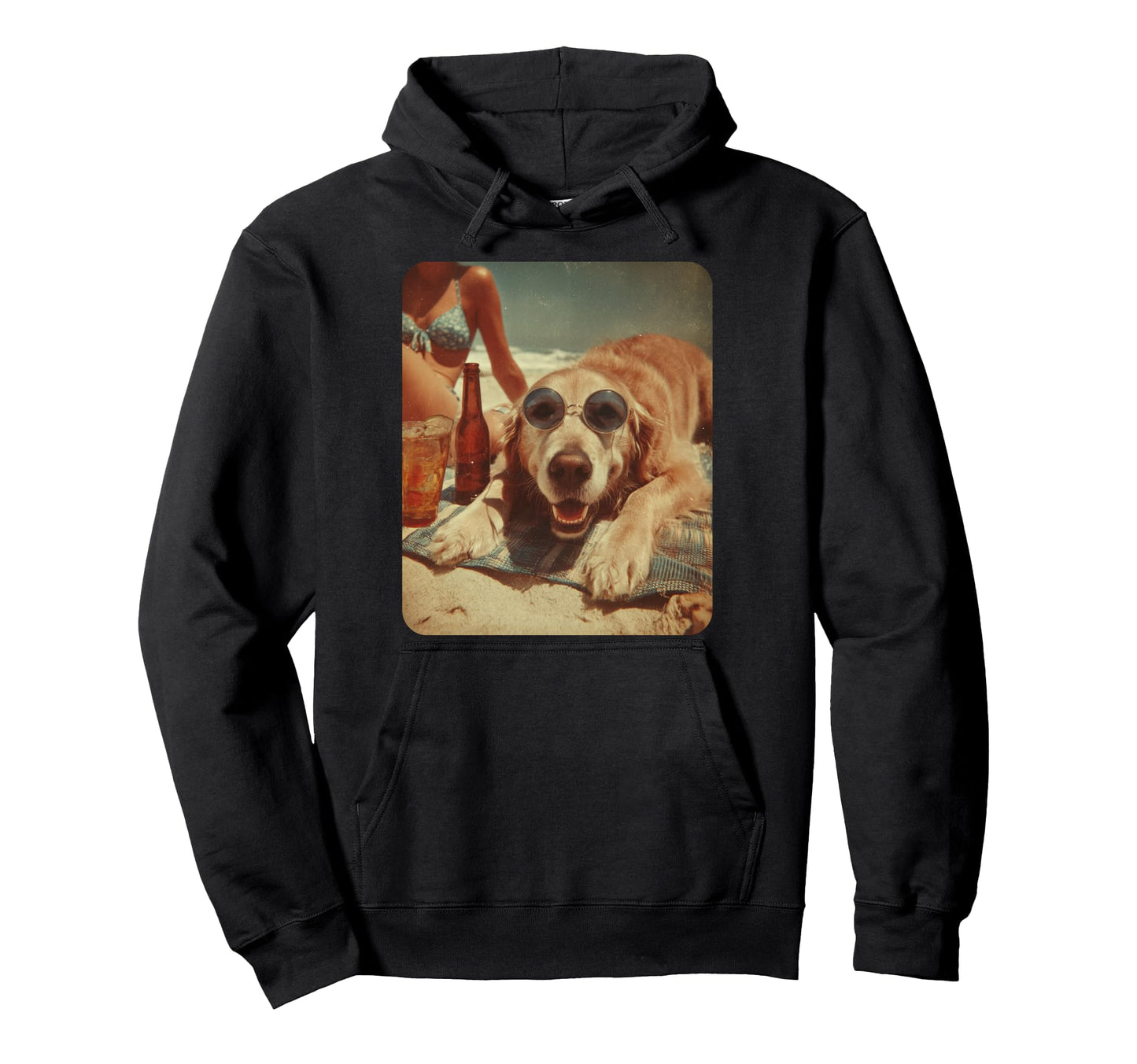 Golden Retriever Hawaiian Funny Dog Hoodie - Custom Art Print Men Women - T-Shirt, Sweatshirt, Hoodie
