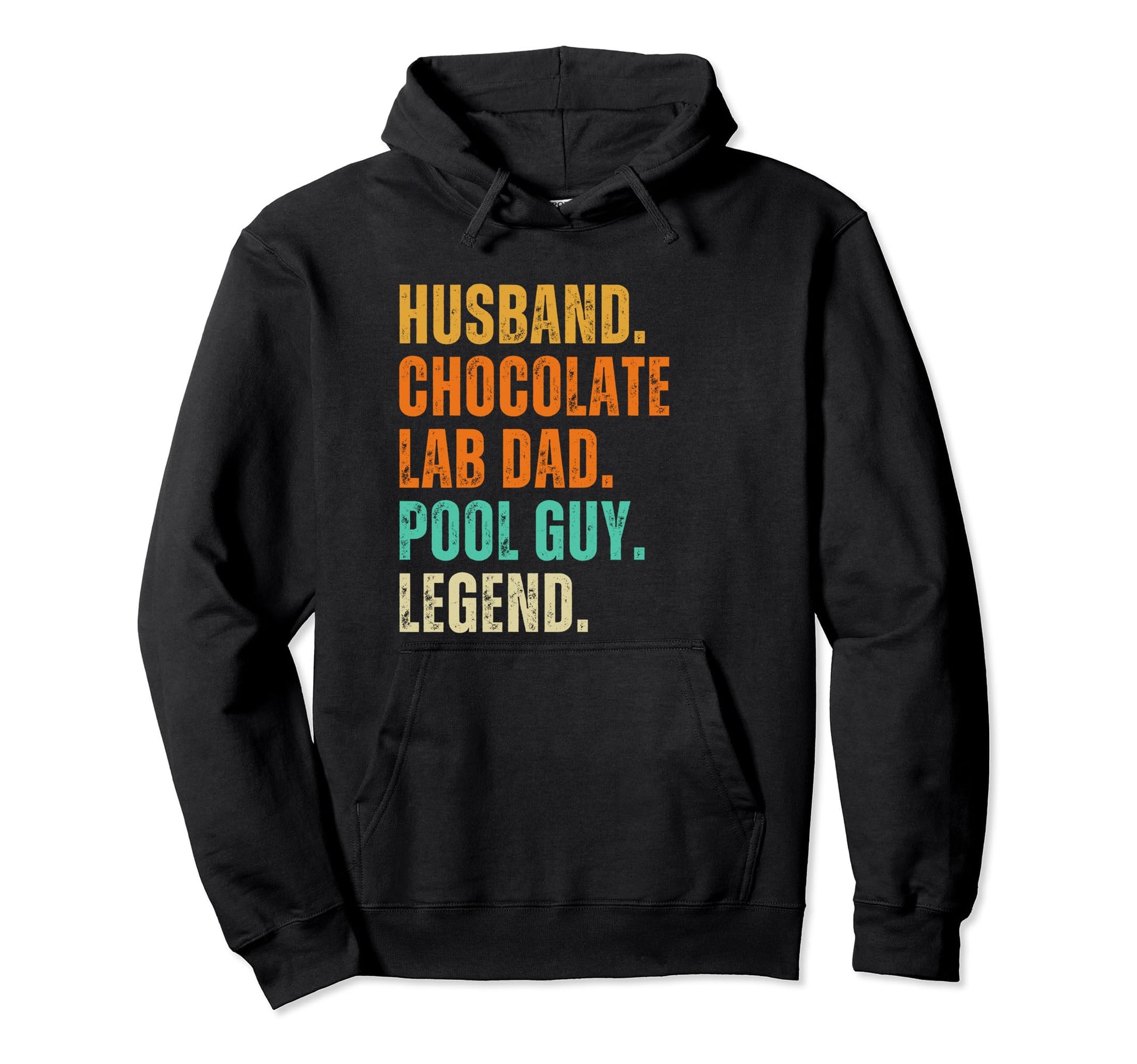 Chocolate Lab Dad Husband And Pool Guy Hoodie - Minimalist Print for Adults - T-Shirt, Sweatshirt, Hoodie
