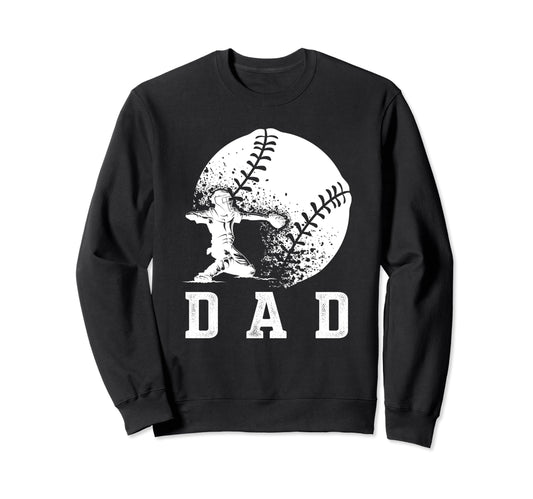 Baseball Dad Softball Daddy Sweatshirt - Aesthetic Graphic for Adults - T-Shirt, Sweatshirt, Hoodie