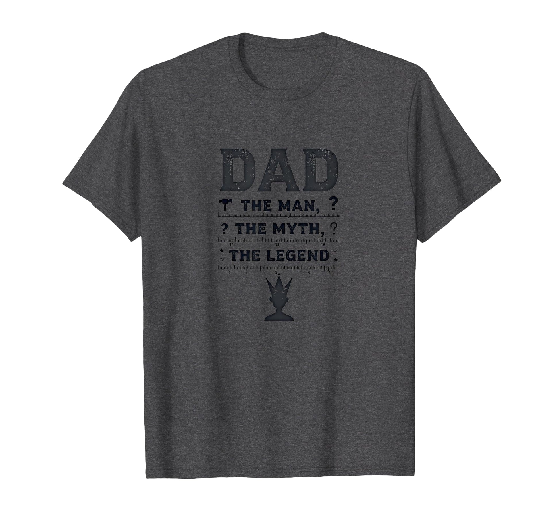 Funny Dads Dad Myth Legend Crown Gift Dark T-Shirt - Graphic Print Unisex - T-Shirt, Sweatshirt, Hoodie