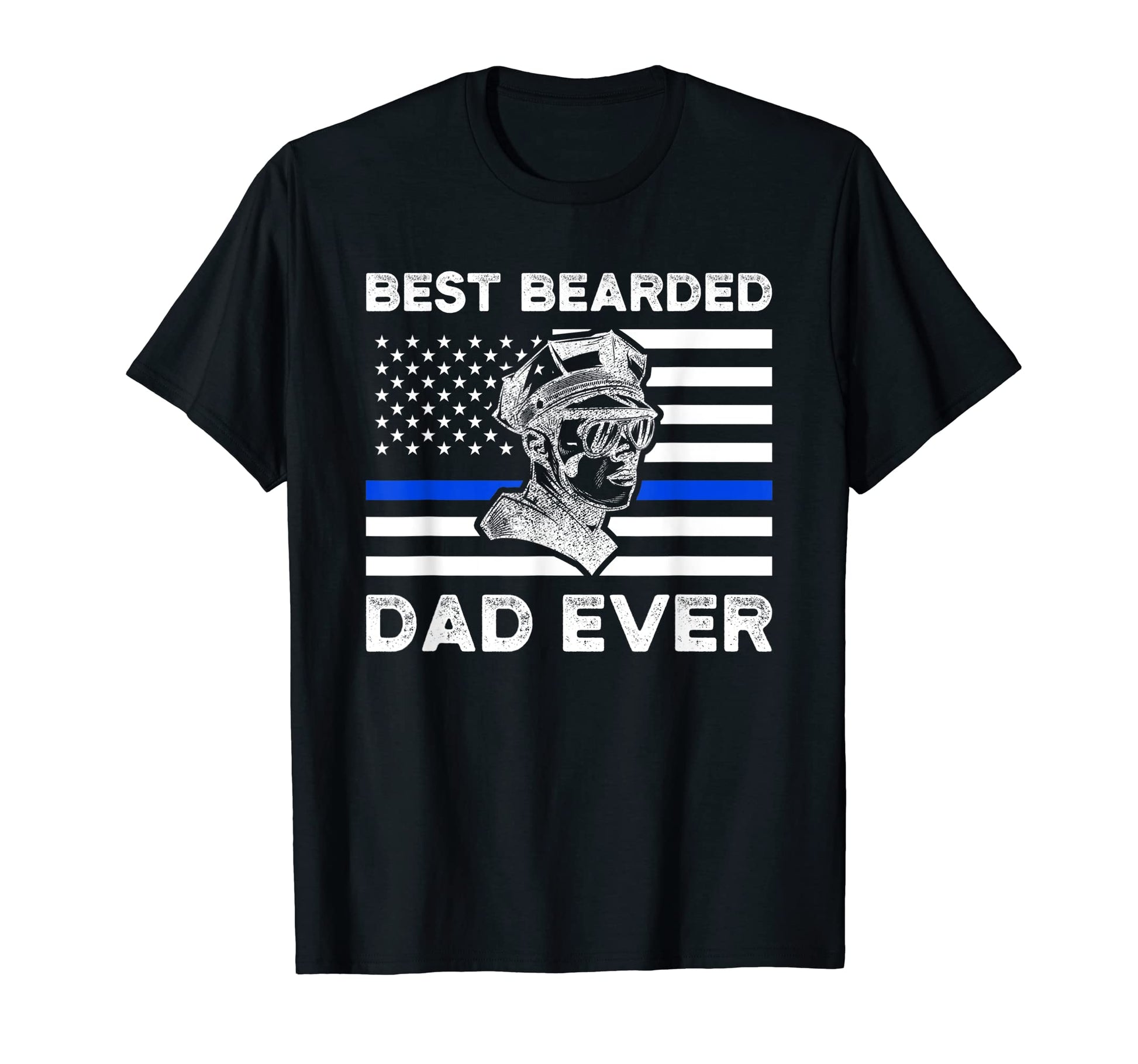 Best Bearded Dad Ever Cop Dad American T-Shirt - Fun Novelty Design Unisex - T-Shirt, Sweatshirt, Hoodie