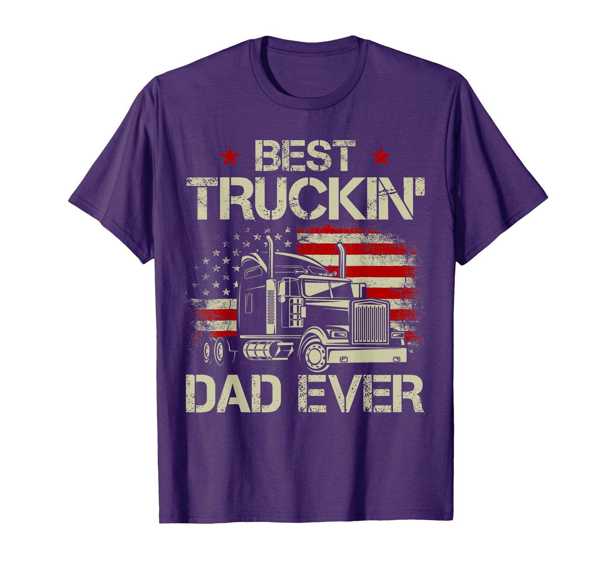 Best Truckin Dad Ever Usa Flag T-Shirt - Trendy Graphic Men Women - T-Shirt, Sweatshirt, Hoodie