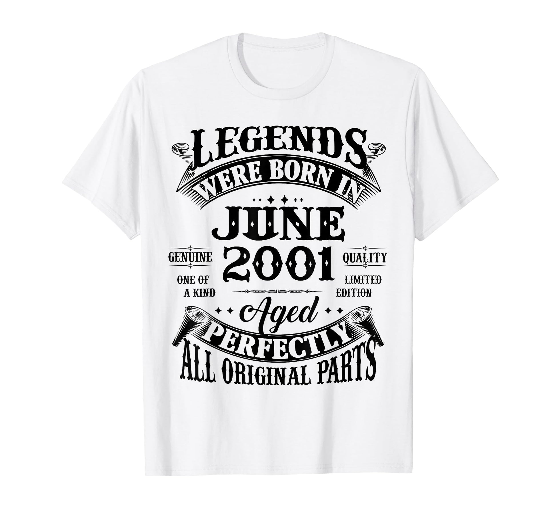 25Th Birthday Gift Legend Born June 2001 T-Shirt - Unique Graphic Unisex - T-Shirt, Sweatshirt, Hoodie