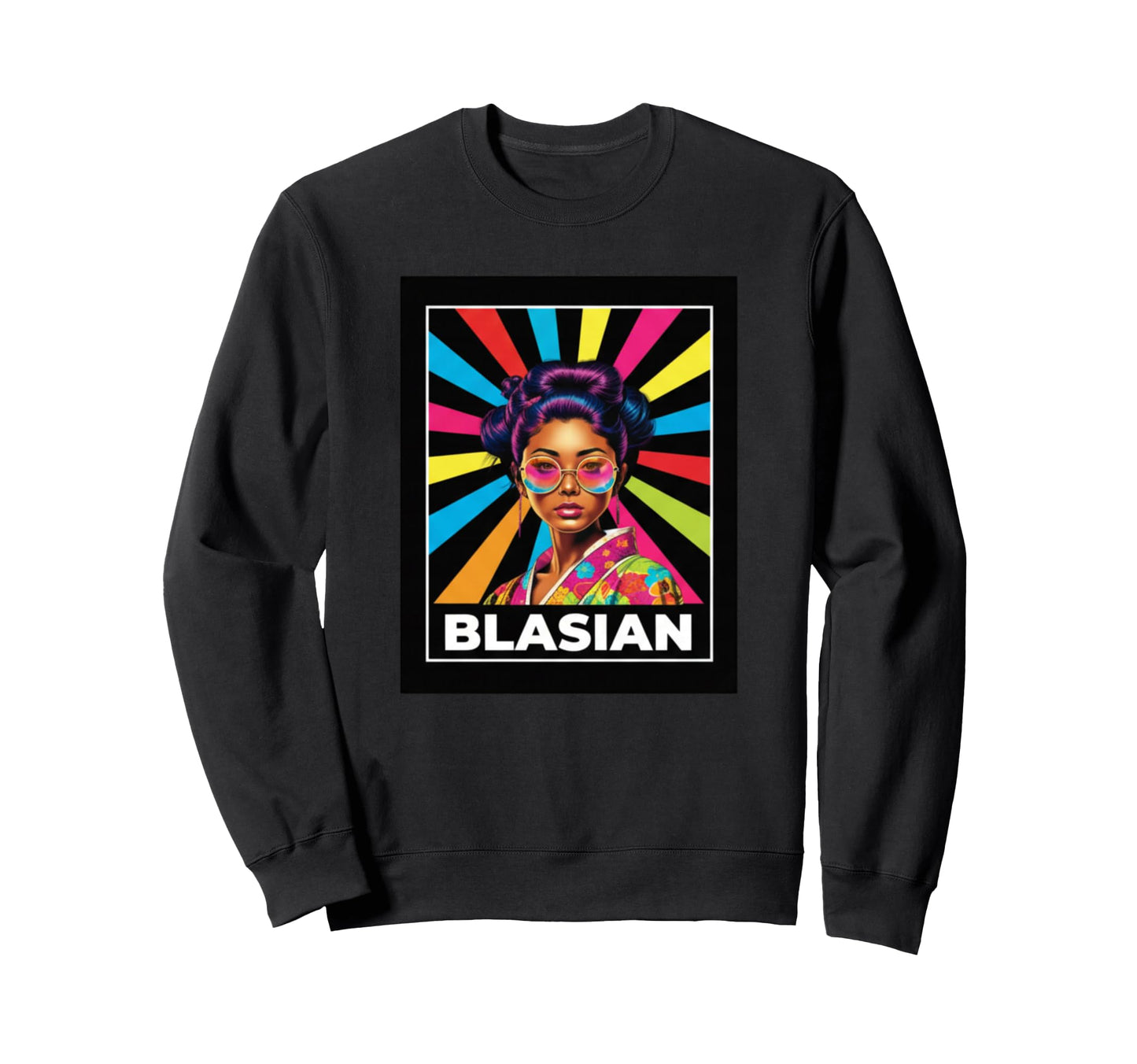 Blasian Pop Art Mixed Race Sweatshirt - Novelty Apparel for Adults - T-Shirt, Sweatshirt, Hoodie