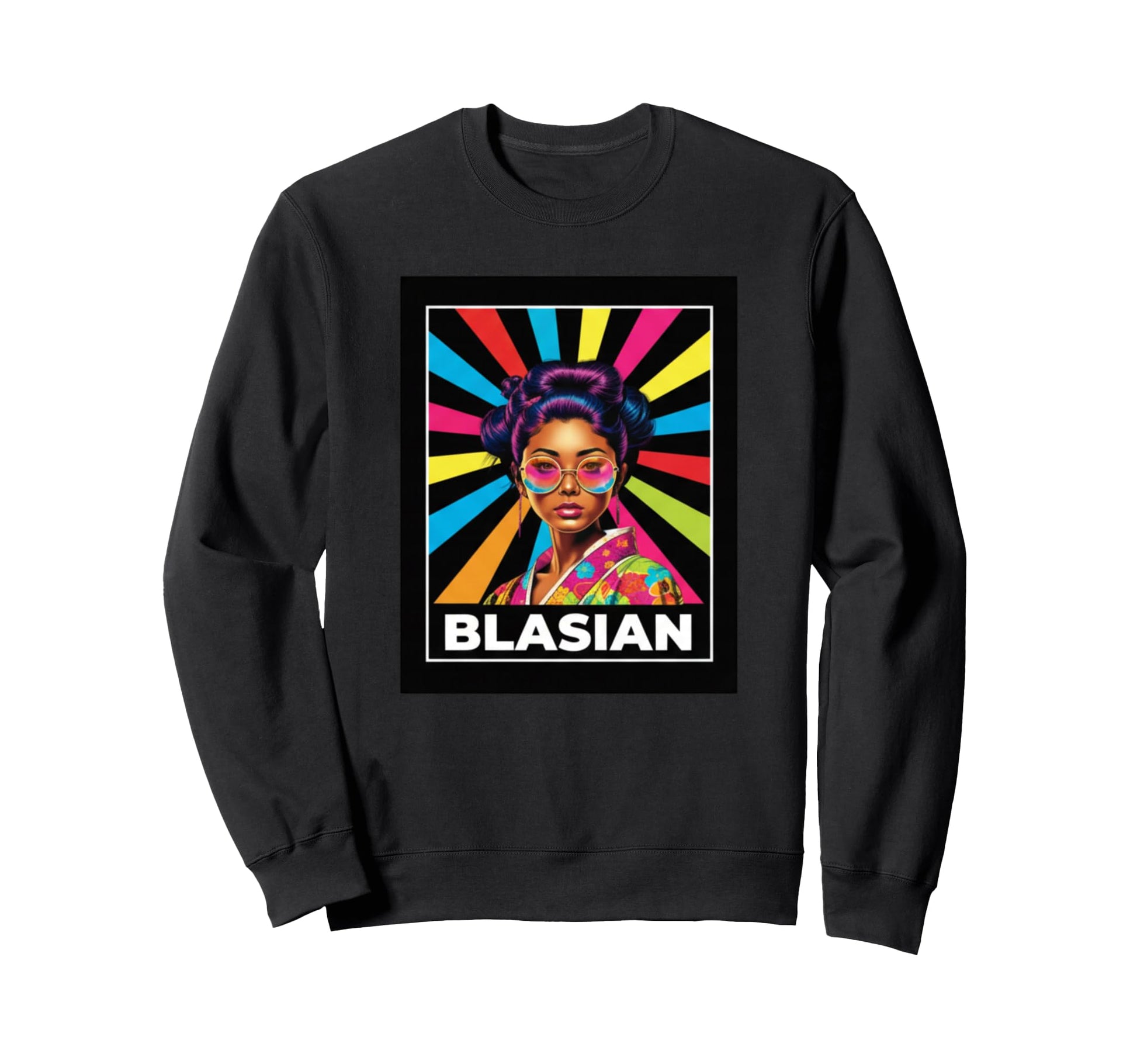 Blasian Pop Art Mixed Race Sweatshirt - Novelty Apparel for Adults - T-Shirt, Sweatshirt, Hoodie