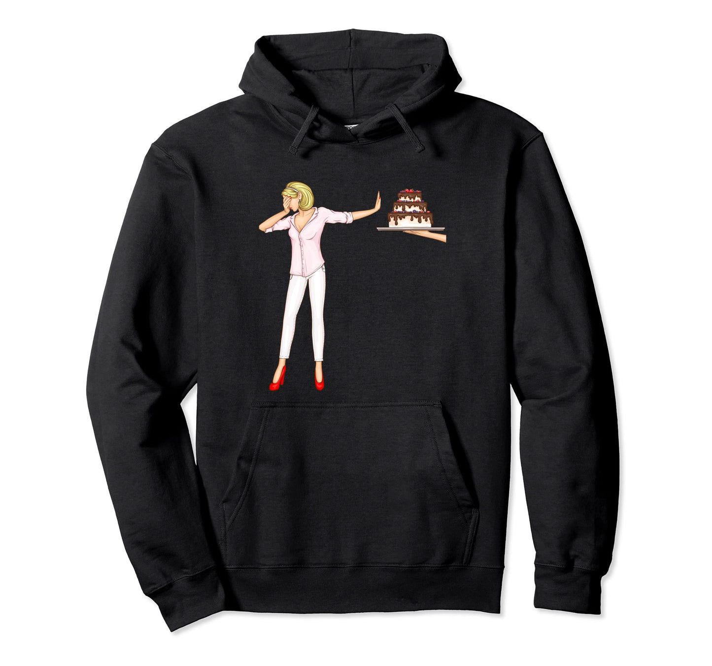 Me Keine Kuchen Pop Art Picture Womens Hoodie - Unique Graphic for Adults - T-Shirt, Sweatshirt, Hoodie