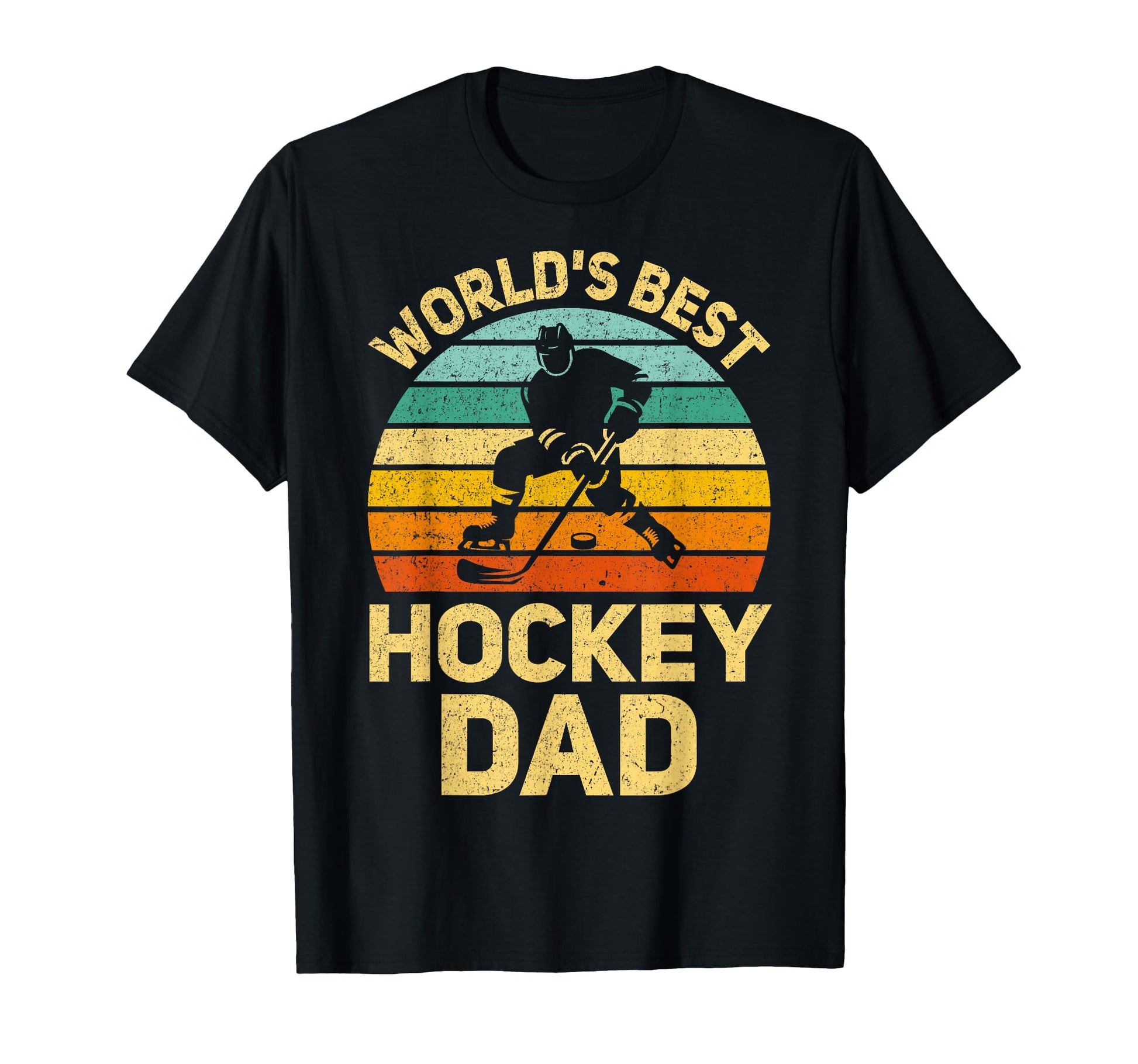 Worlds Best Hockey Dad Fathers Day Hockey T-Shirt - Graphic Print Unisex - T-Shirt, Sweatshirt, Hoodie