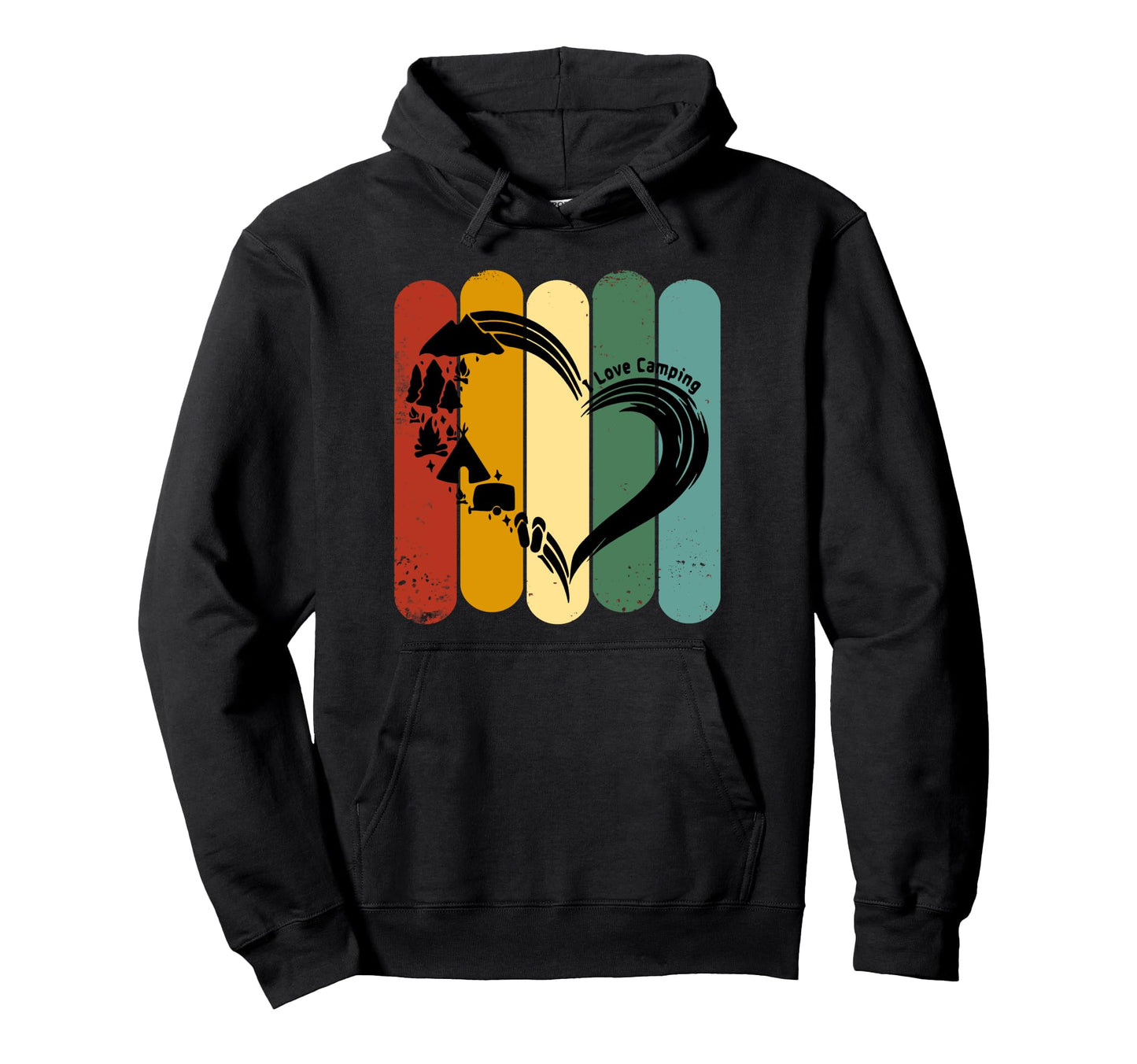 Camping Heart Hiking Forest Mountain Hoodie - Novelty Apparel for Adults - T-Shirt, Sweatshirt, Hoodie