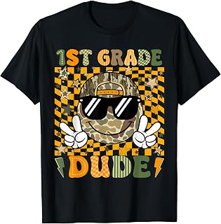1st Grade Dude First Day of School Camo Peace Sign Men Boy T-Shirt Unisex T-shirt, Sweatshirt, Hoodie, Long Sleeve Tee - T-Shirt, Sweatshirt, Hoodie