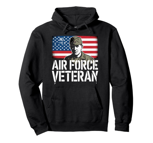 Air Force Veteran Us American Flag Hoodie - Aesthetic Graphic Men Women - T-Shirt, Sweatshirt, Hoodie