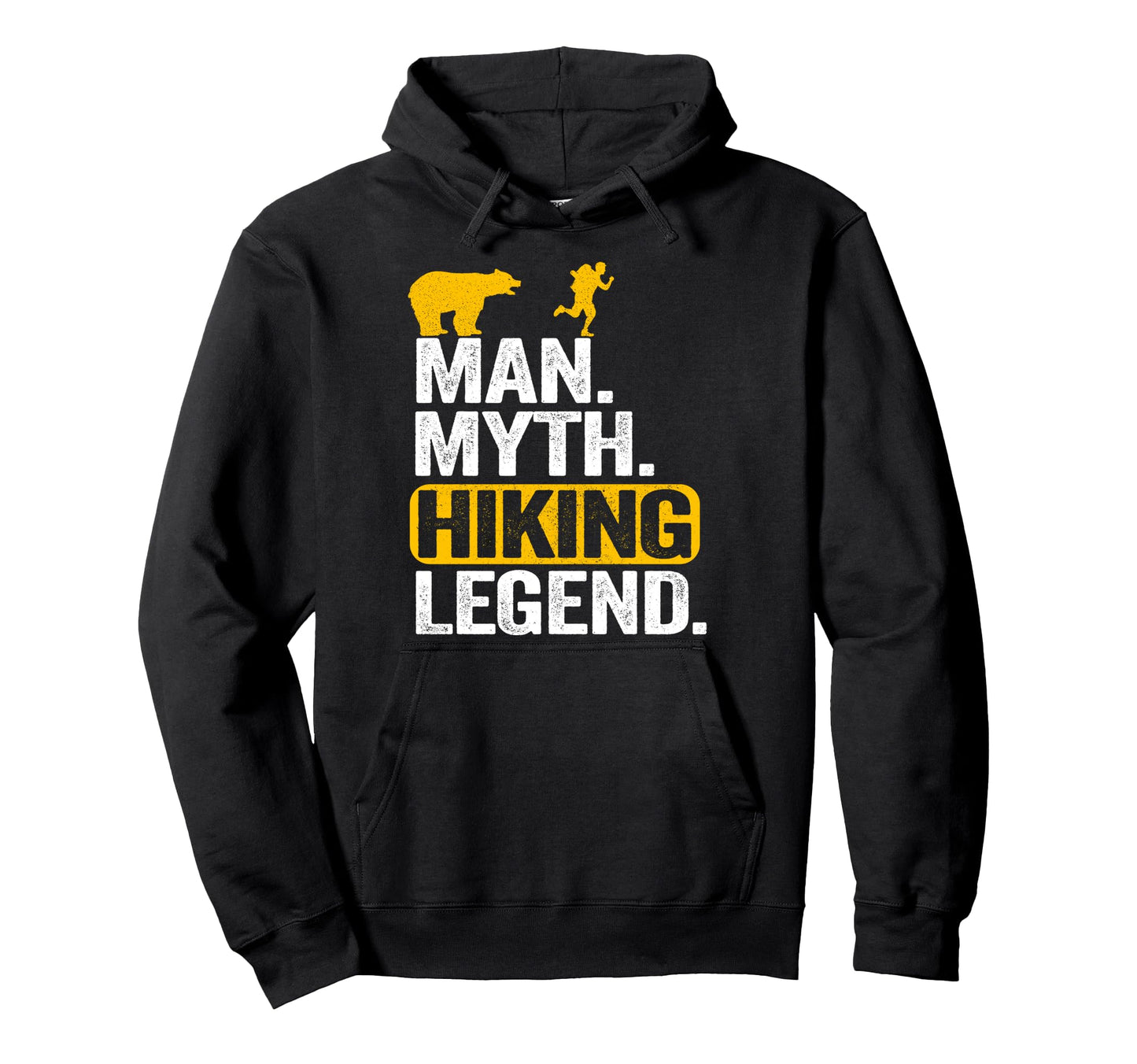 Myth Hiking Legend Hiker Grandpa Bear Hoodie - Custom Art Print Men Women - T-Shirt, Sweatshirt, Hoodie