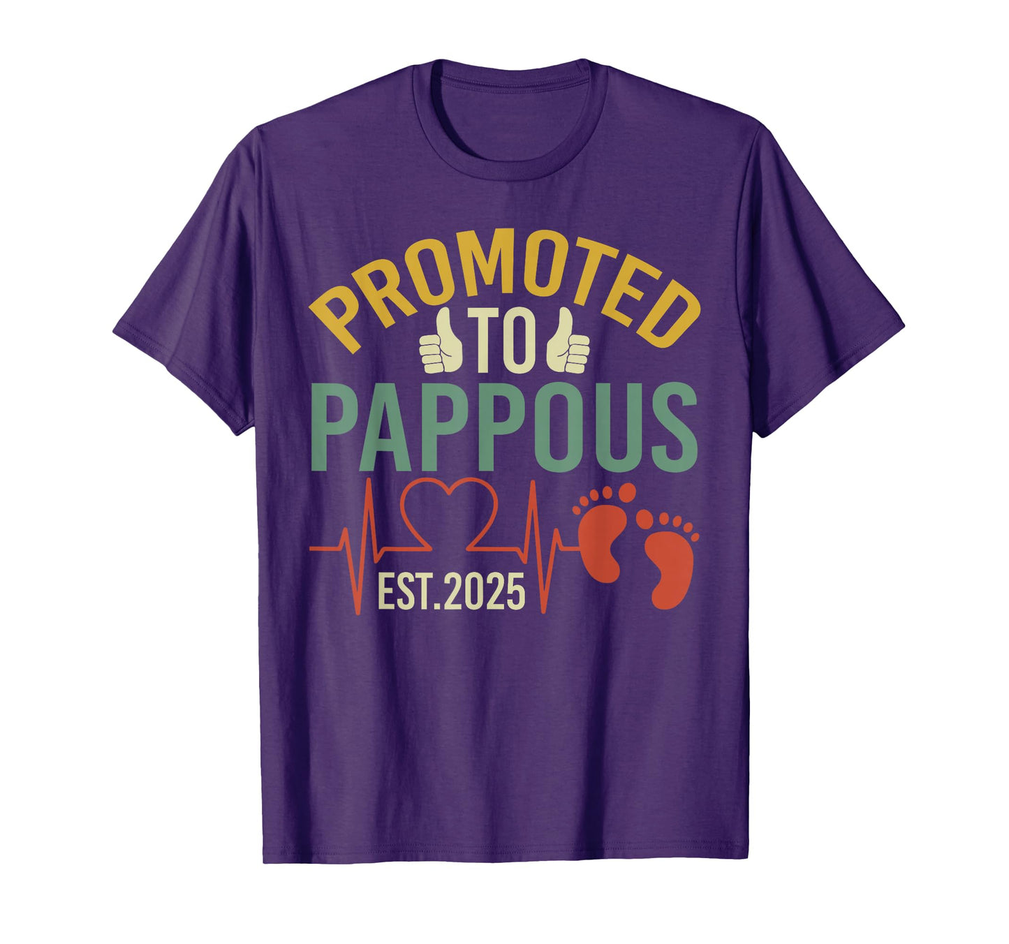 Promoted To Pappous Est 2025 First Time T-Shirt - Minimalist Print Unisex - T-Shirt, Sweatshirt, Hoodie