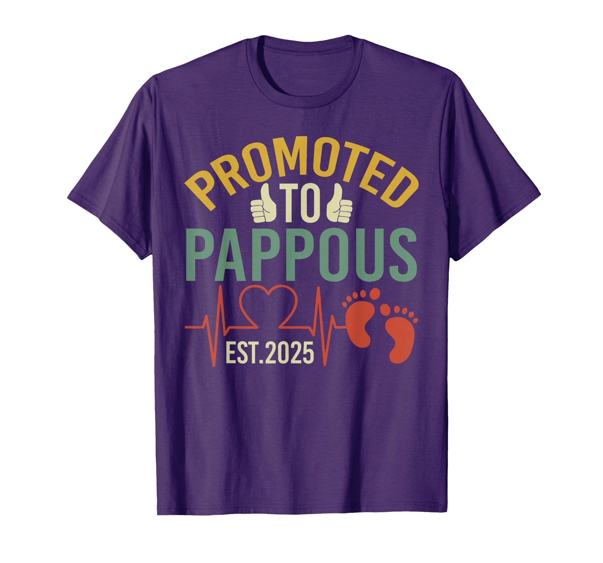Promoted To Pappous Est 2025 First Time T-Shirt - Minimalist Print Unisex - T-Shirt, Sweatshirt, Hoodie