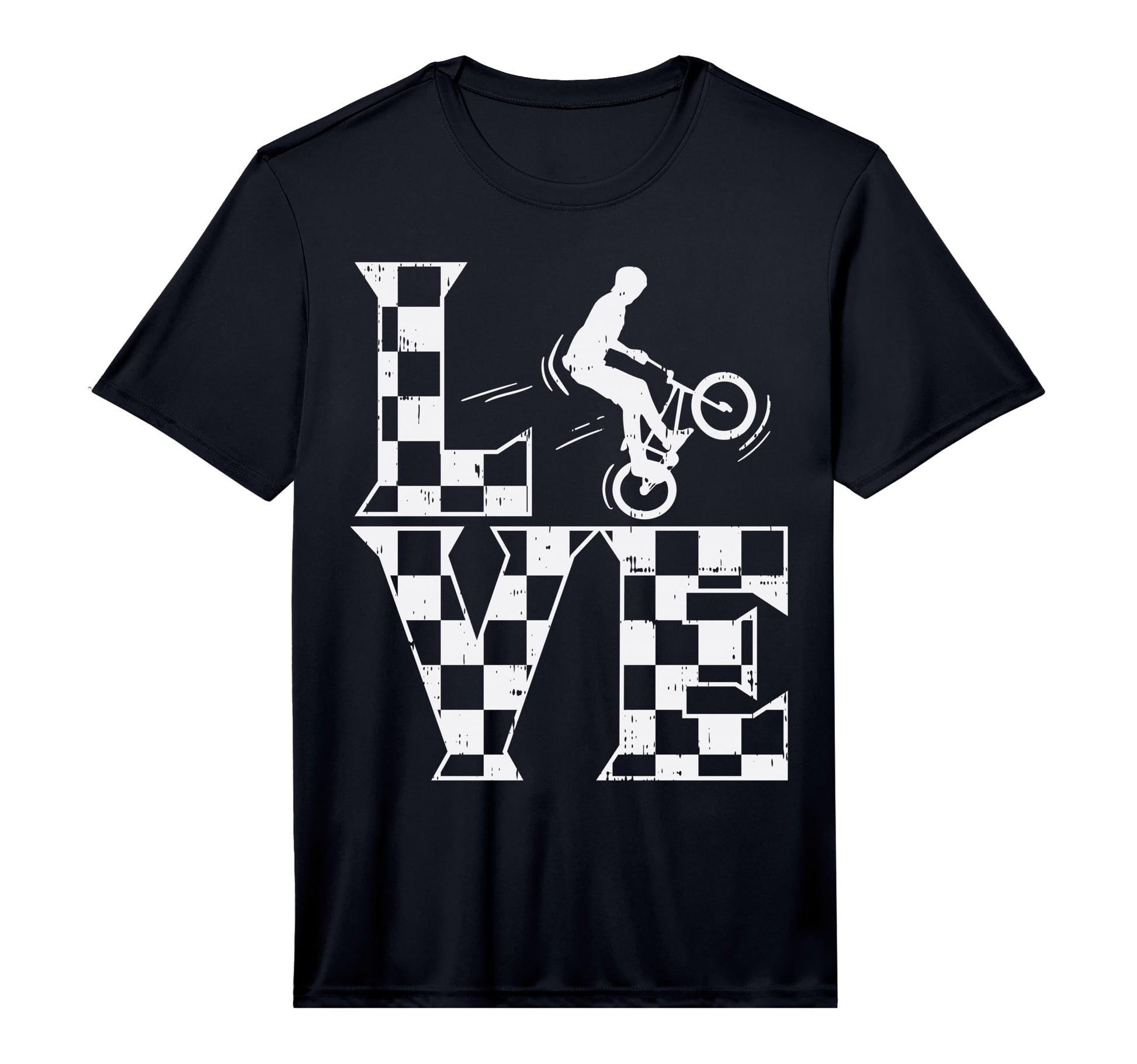 Love Bmx Checkered Flag Bike Racing T-Shirt - Unique Graphic Unisex - T-Shirt, Sweatshirt, Hoodie