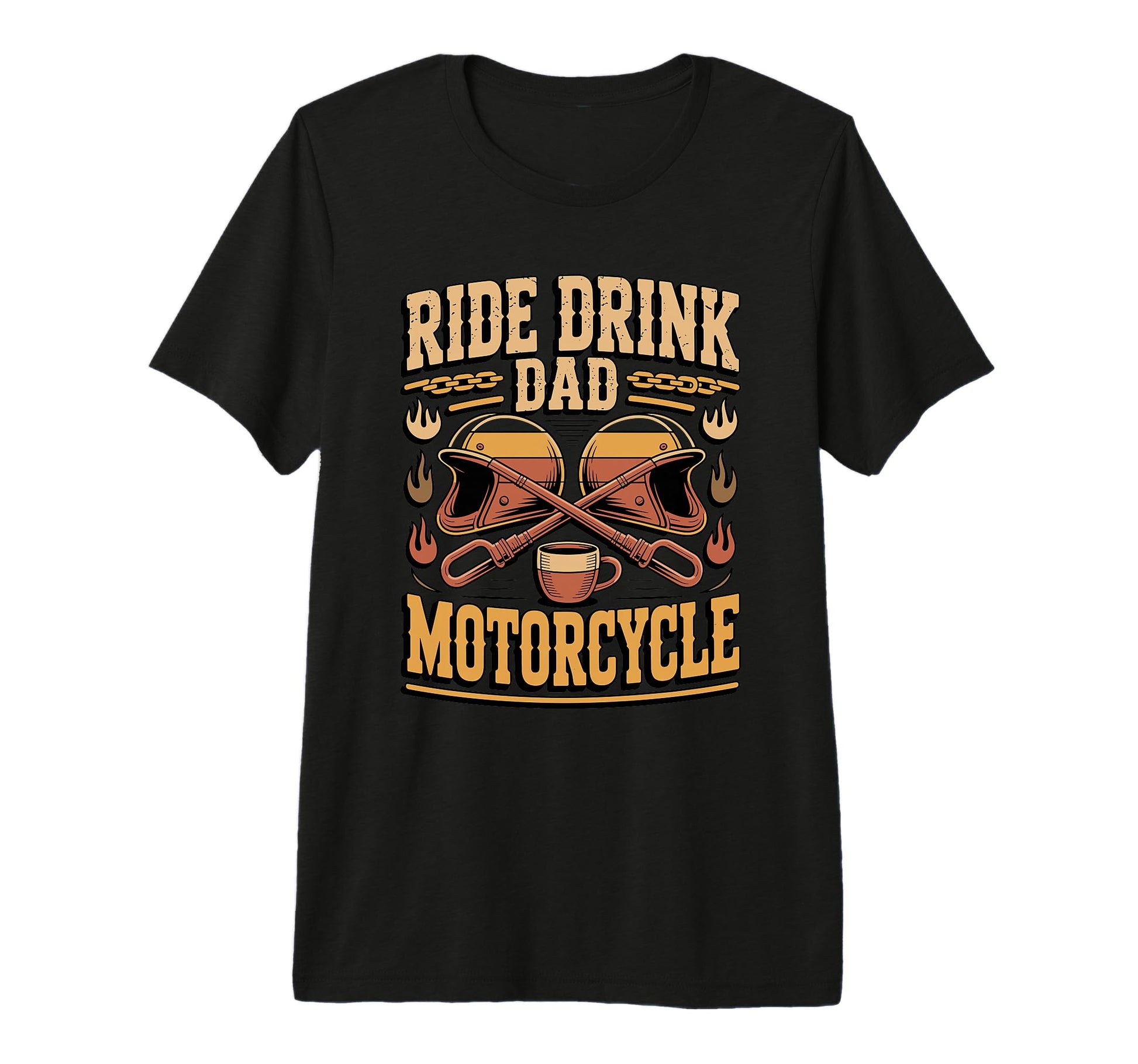 Ride Drink Repeat Motorcycle Dad Tri T-Shirt - Aesthetic Graphic Unisex - T-Shirt, Sweatshirt, Hoodie