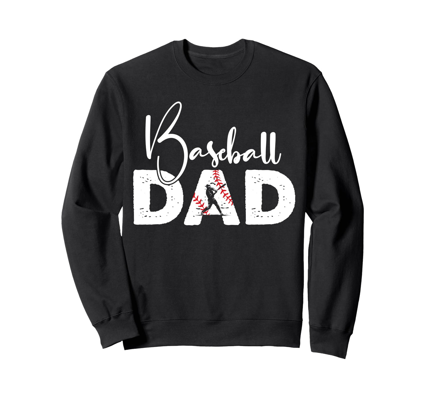 Baseball Dad Funny Heart Present Sweatshirt - Minimalist Print Men Women - T-Shirt, Sweatshirt, Hoodie