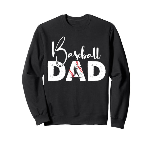 Baseball Dad Funny Heart Present Sweatshirt - Minimalist Print Men Women - T-Shirt, Sweatshirt, Hoodie