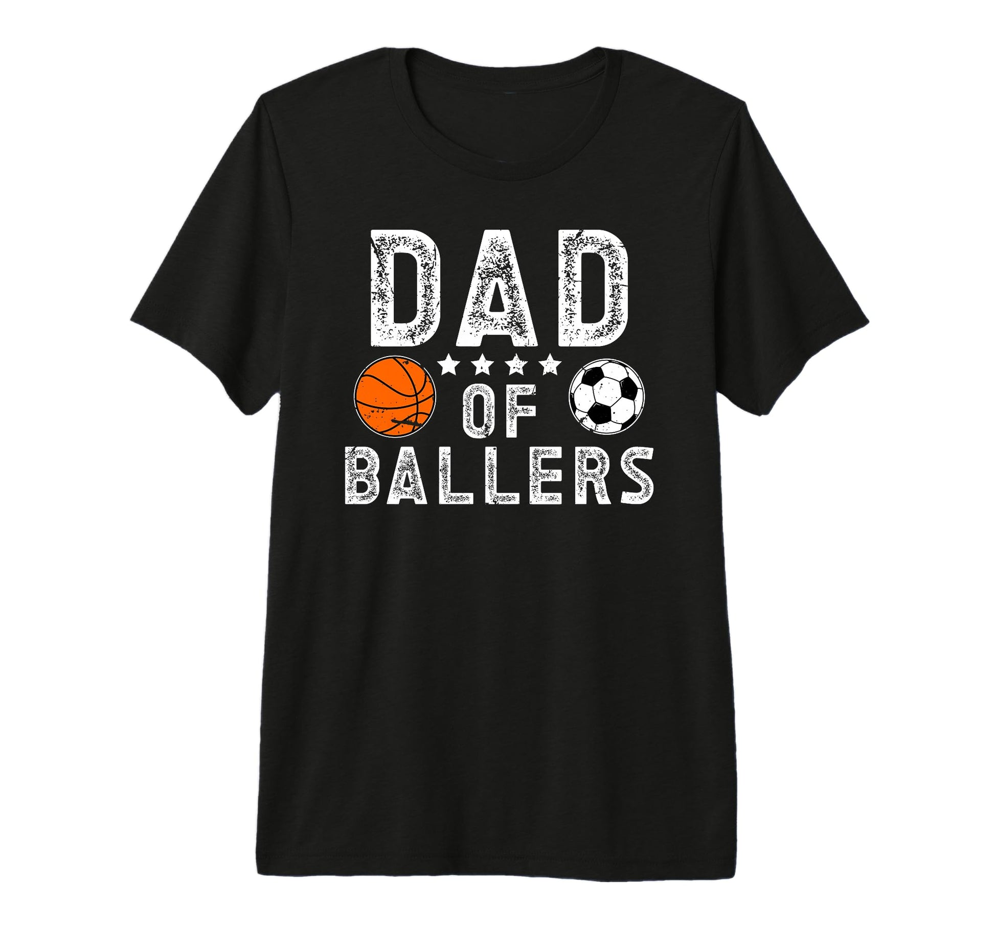 Mens Dad Ballers Soccer Basketball Dad Tri T-Shirt - Unique Graphic Unisex - T-Shirt, Sweatshirt, Hoodie