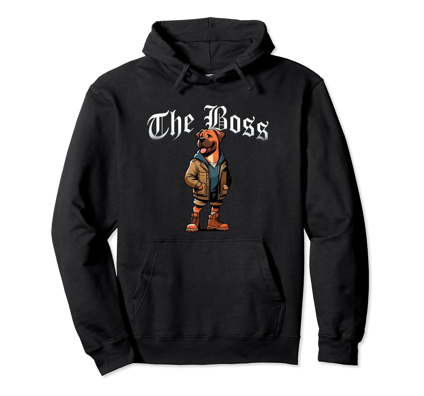Fila Brasilleiro Dog Boss Jacket Hoodie - Fun Novelty Design for Adults - T-Shirt, Sweatshirt, Hoodie