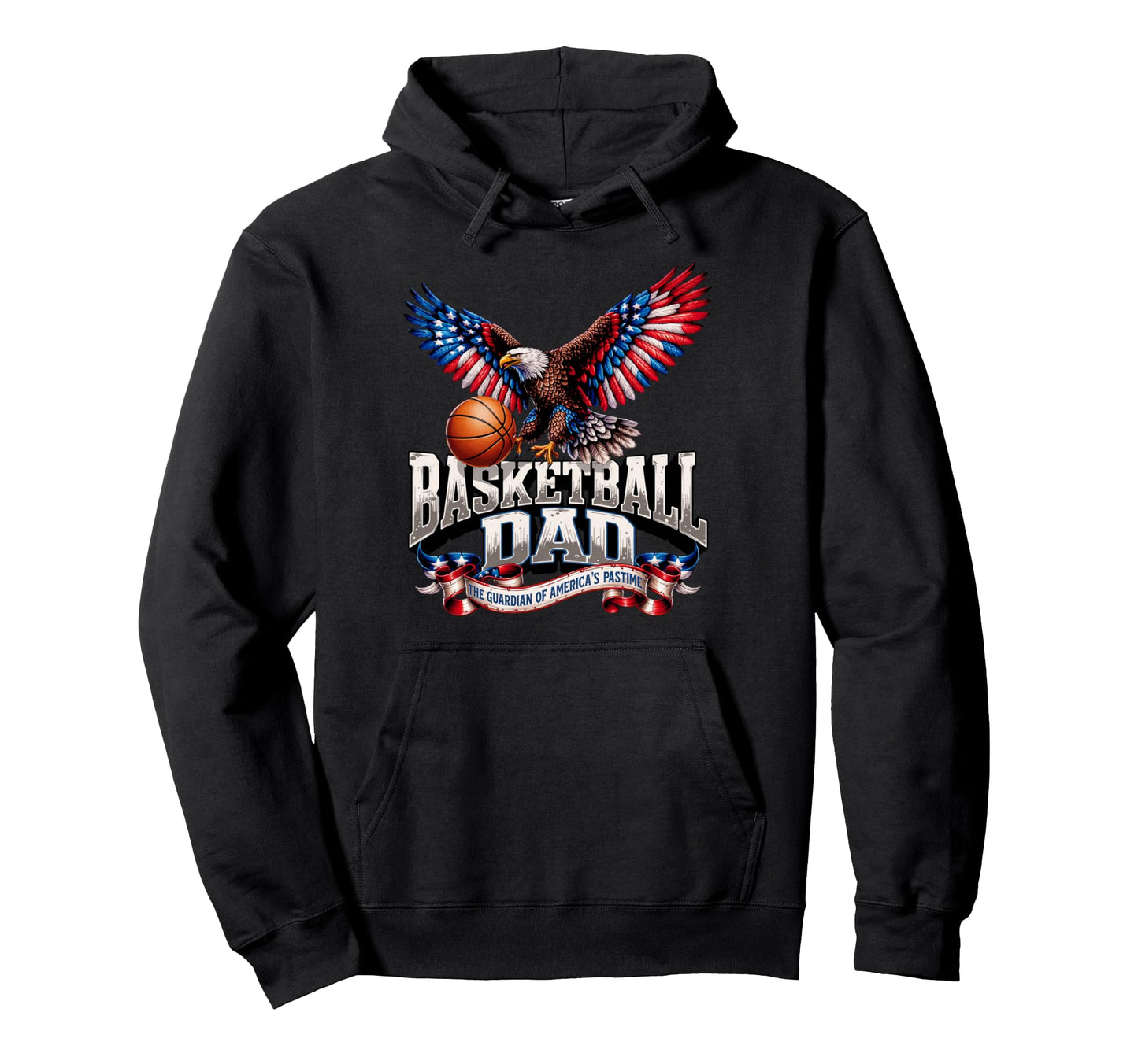 Basketball Dad American Flag Basketball Hoodie - Trendy Graphic for Adults - T-Shirt, Sweatshirt, Hoodie