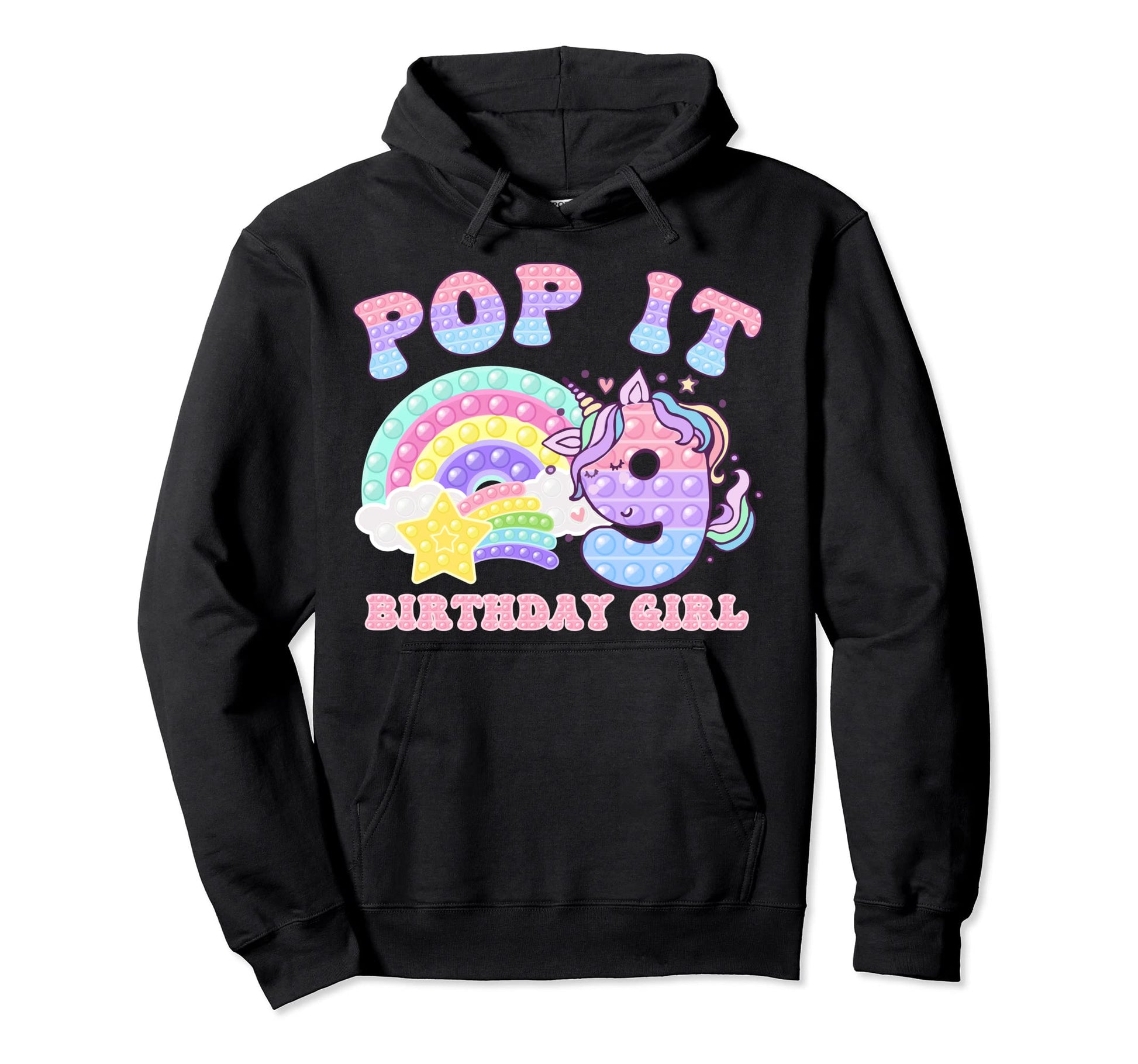 Lets Pop It Im Turning 9 Colorful 9Th Hoodie - Aesthetic Graphic Men Women - T-Shirt, Sweatshirt, Hoodie
