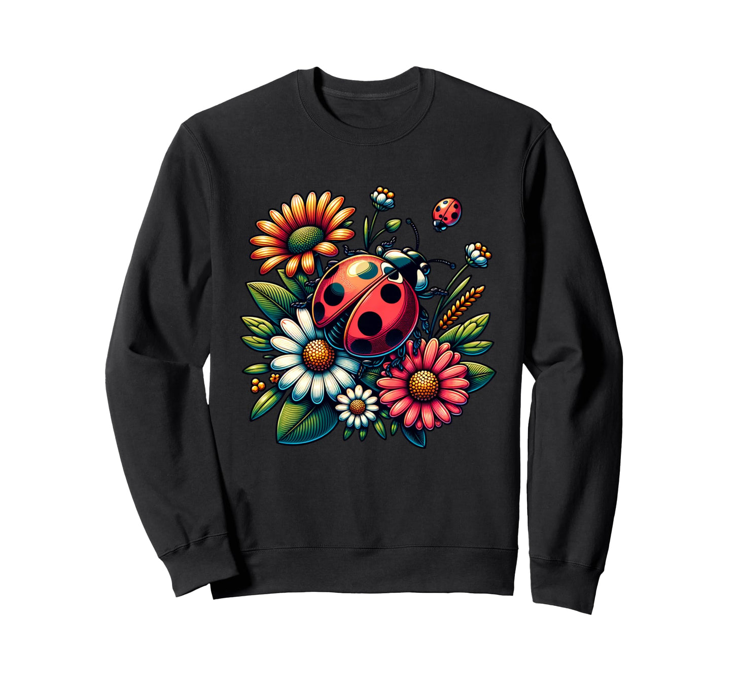Ladybugs Pop Art Ladybugs Sweatshirt - Casual Everyday Wear for Adults - T-Shirt, Sweatshirt, Hoodie