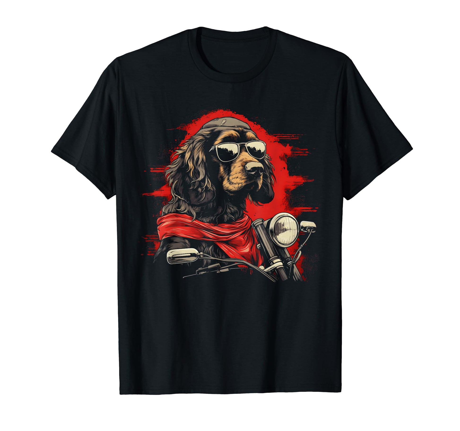 Motorcycle Dad Biker Dog Funny Cocker T-Shirt - Aesthetic Graphic Unisex - T-Shirt, Sweatshirt, Hoodie