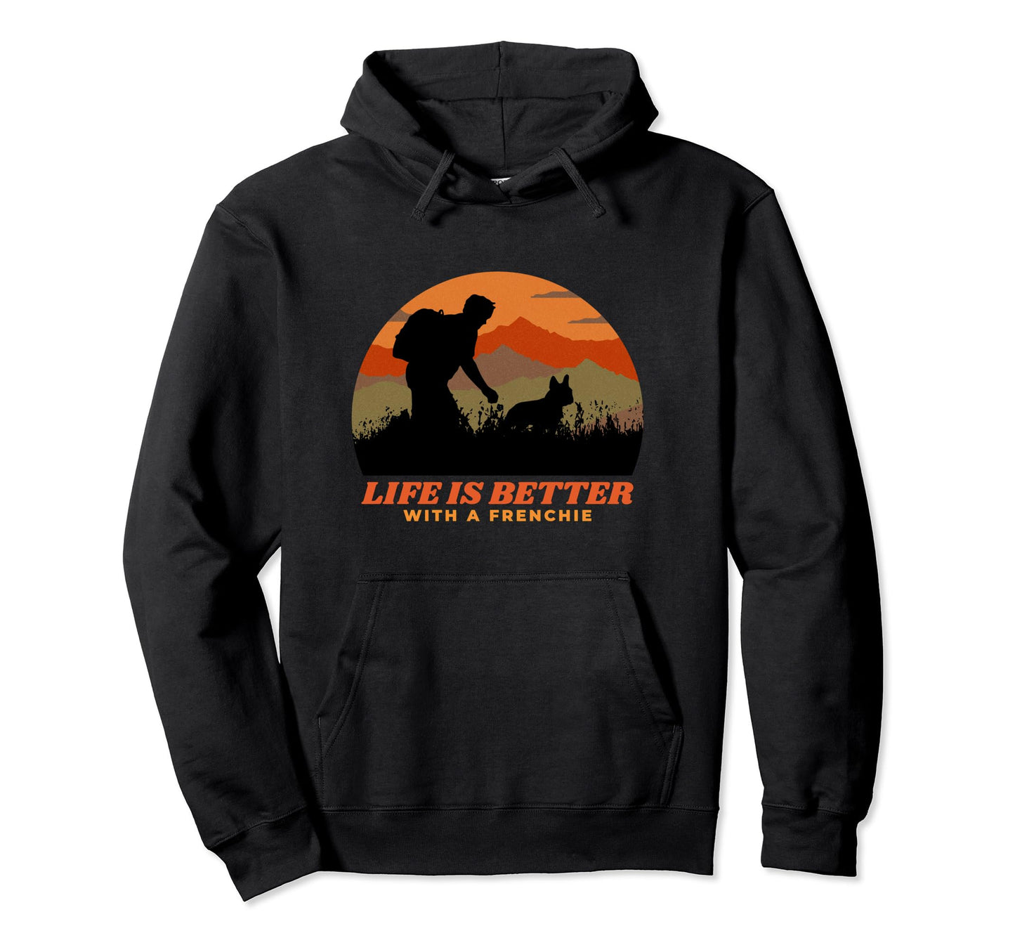 Life Is Better Frenchie Distressed Hoodie - Aesthetic Graphic Men Women - T-Shirt, Sweatshirt, Hoodie