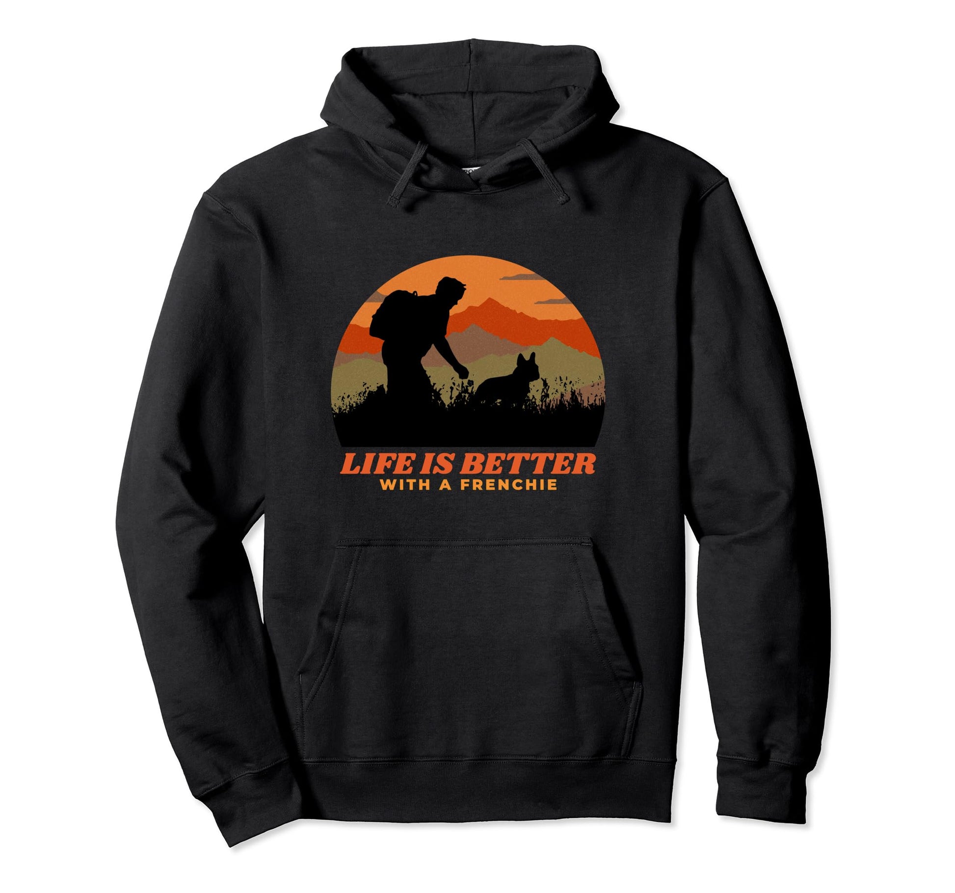 Life Is Better Frenchie Distressed Hoodie - Aesthetic Graphic Men Women - T-Shirt, Sweatshirt, Hoodie