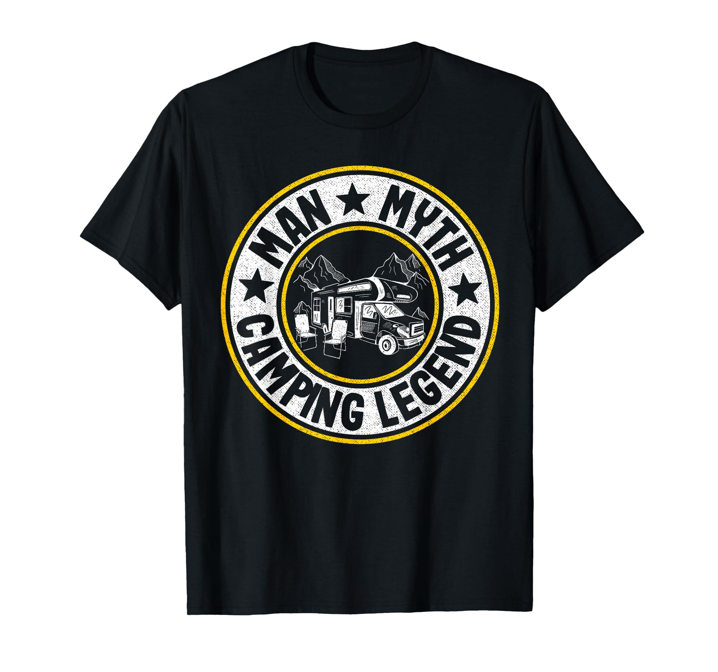 Myth Camping Legend Rv Camper Dad T-Shirt - Casual Everyday Wear Unisex - T-Shirt, Sweatshirt, Hoodie