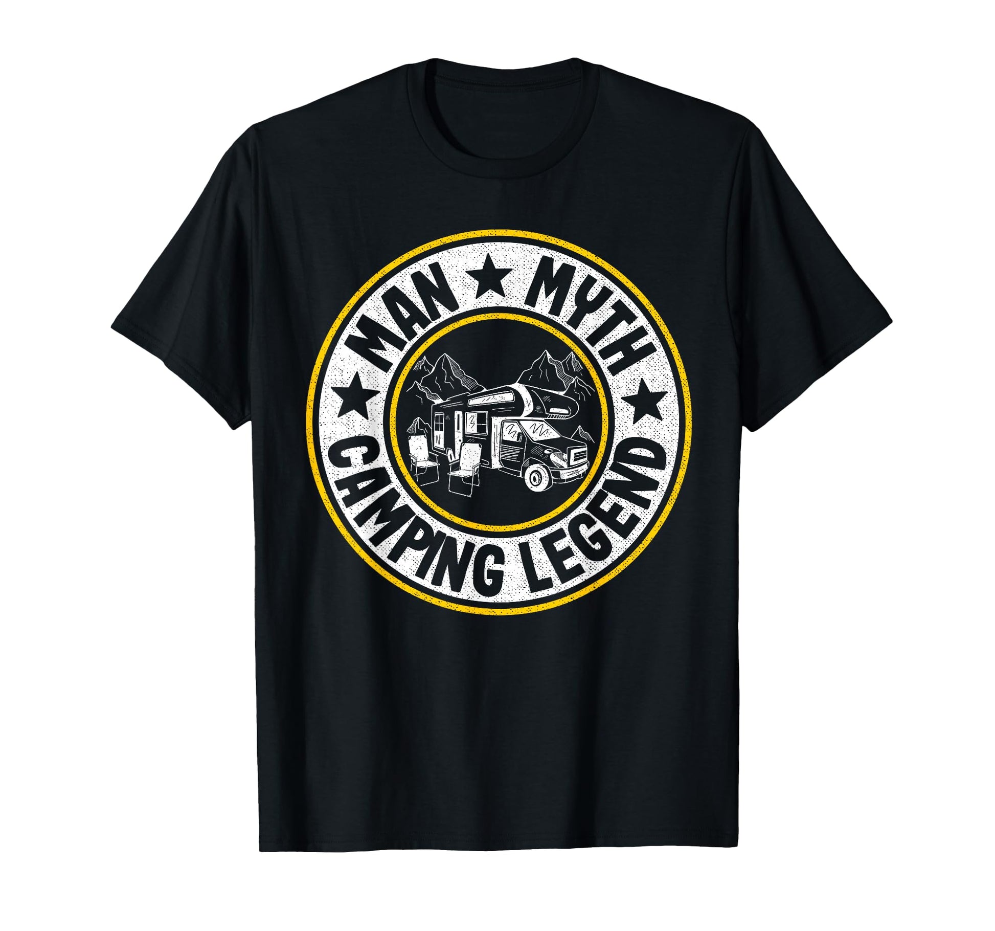 Myth Camping Legend Rv Camper Dad T-Shirt - Casual Everyday Wear Unisex - T-Shirt, Sweatshirt, Hoodie