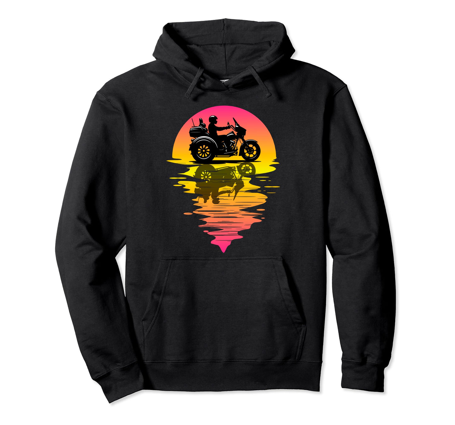 Trike Biker Motorcycle Trike Three Wheels Hoodie - Graphic Print for Adults - T-Shirt, Sweatshirt, Hoodie