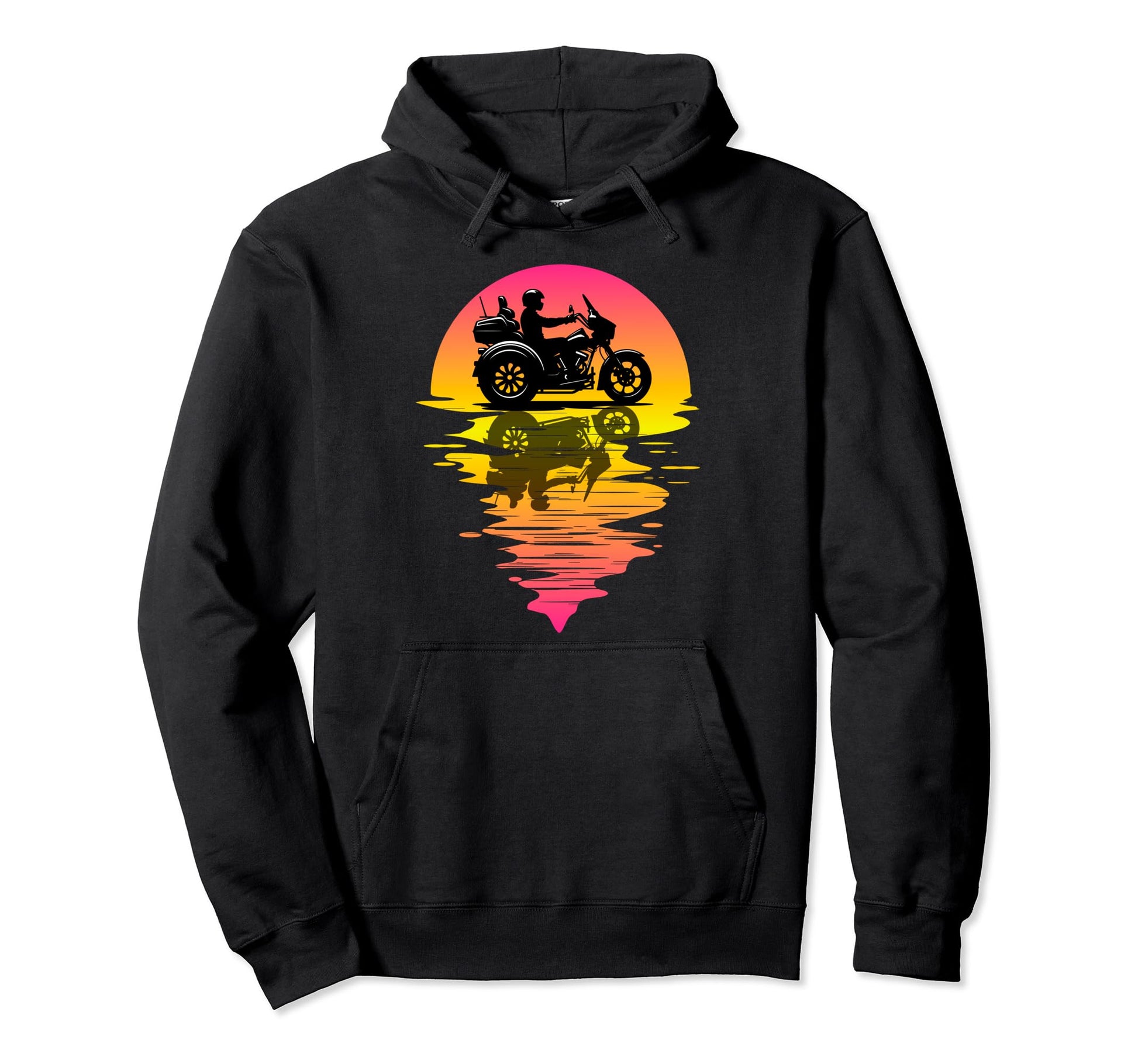 Trike Biker Motorcycle Trike Three Wheels Hoodie - Graphic Print for Adults - T-Shirt, Sweatshirt, Hoodie